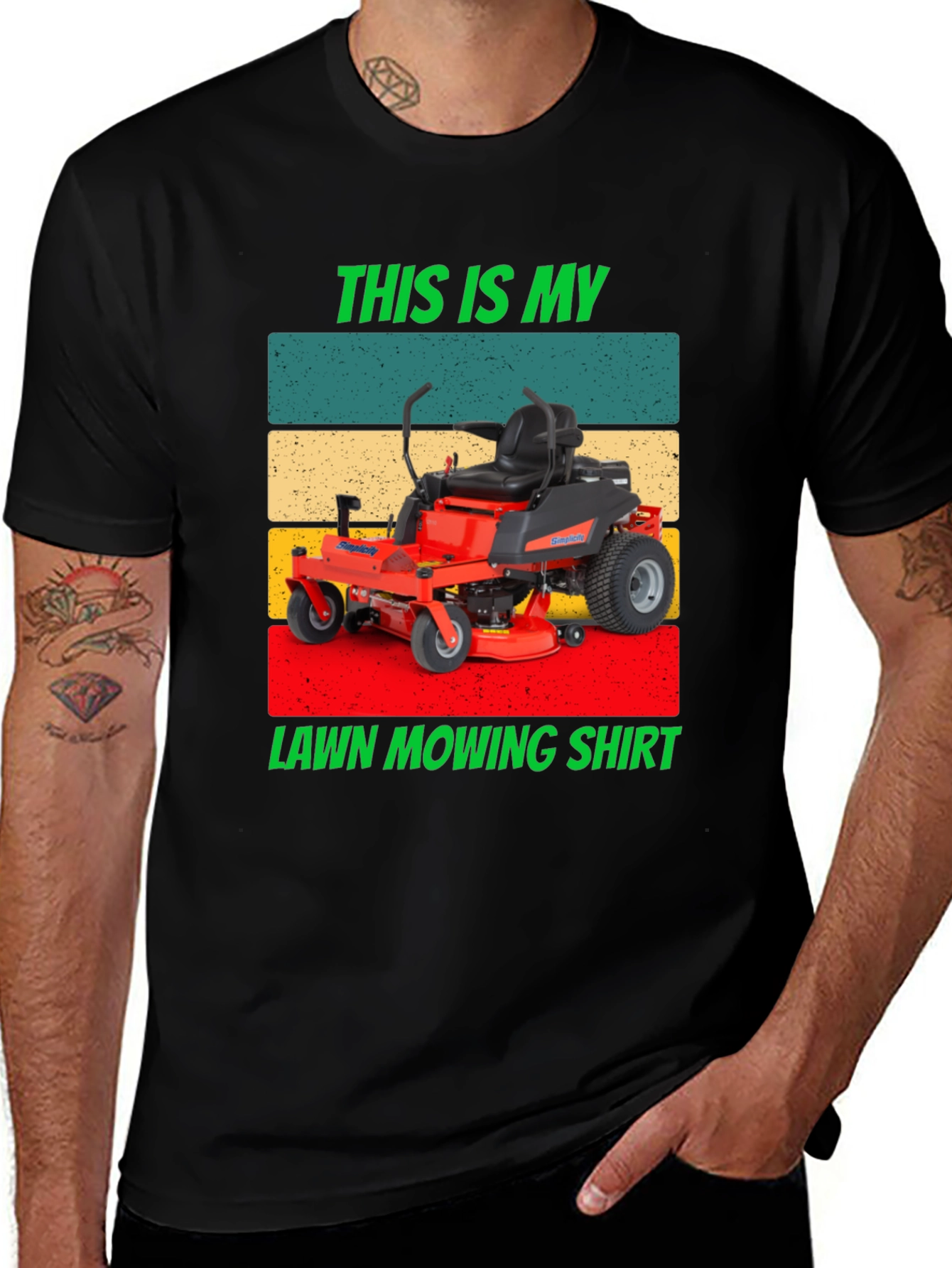 Variant 25 of Lawn Mowing Shirt - Retro Design Tee
