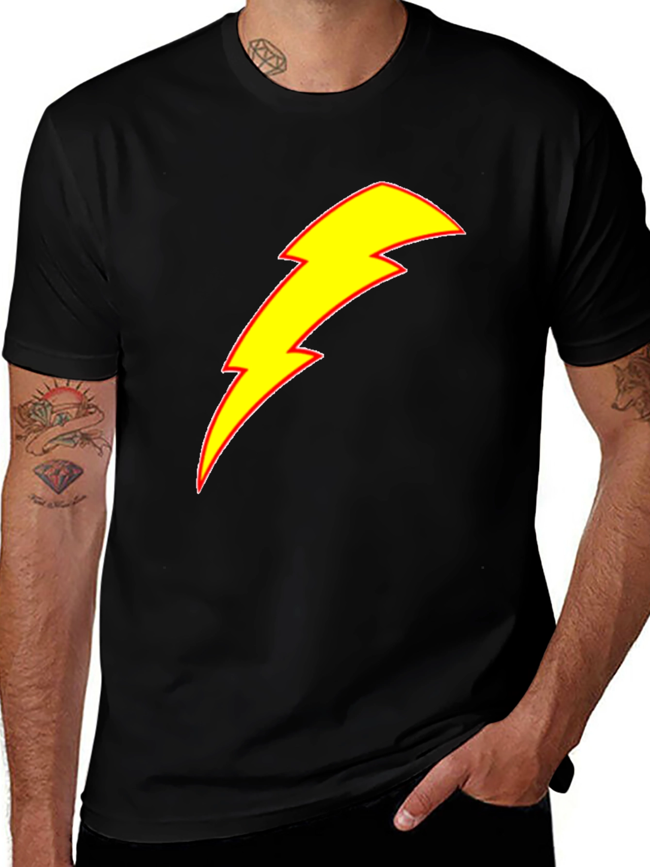 Variant 26 of Lightning Bolt Graphic Tee - Black