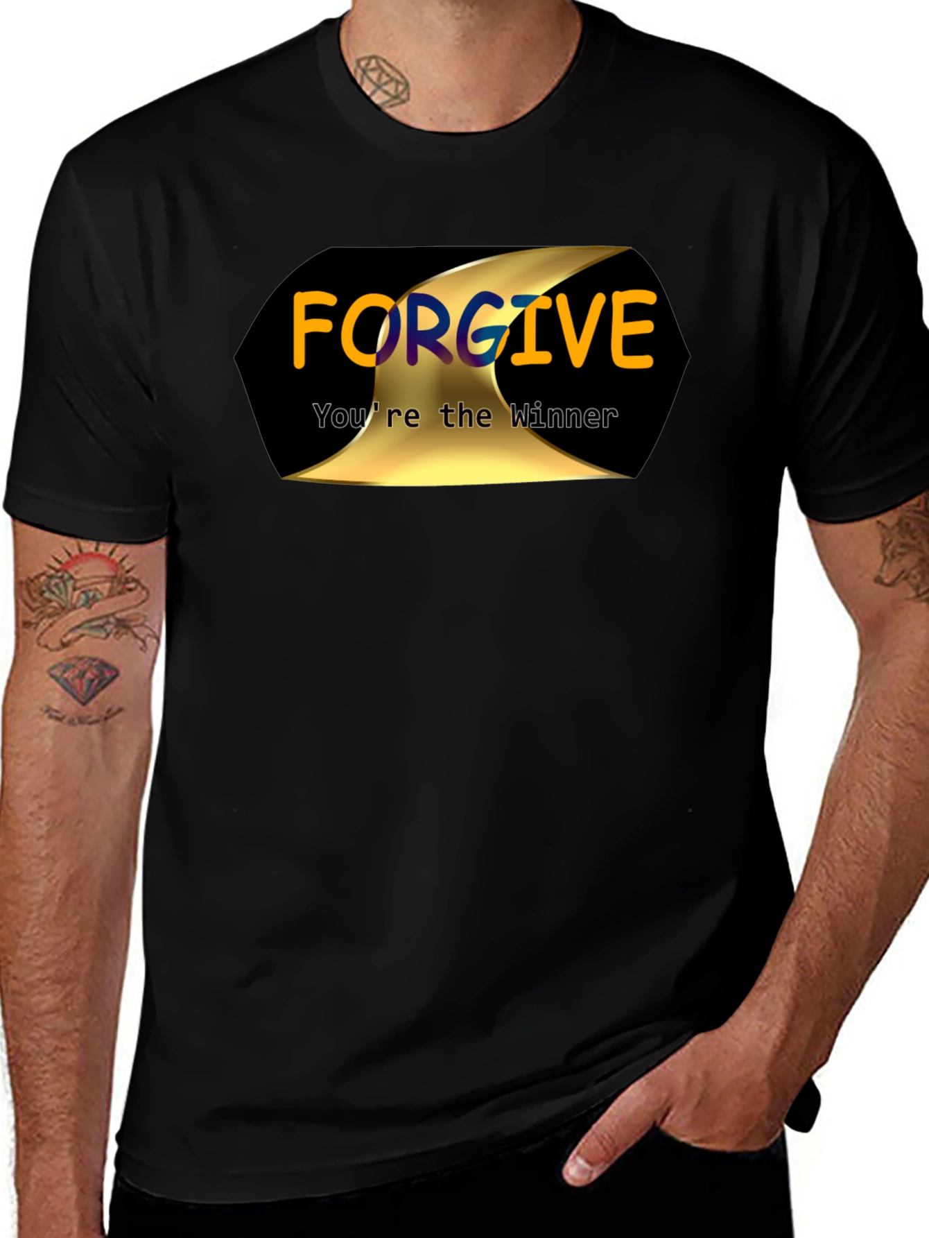 Variant 25 of Forgive Winner Black Graphic Tee