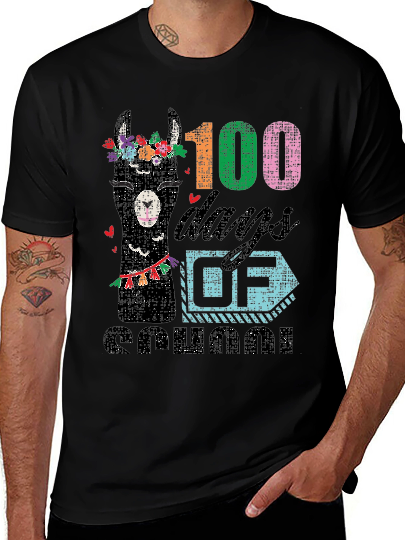 Variant 9 of 100 Days of School Llama T-Shirt