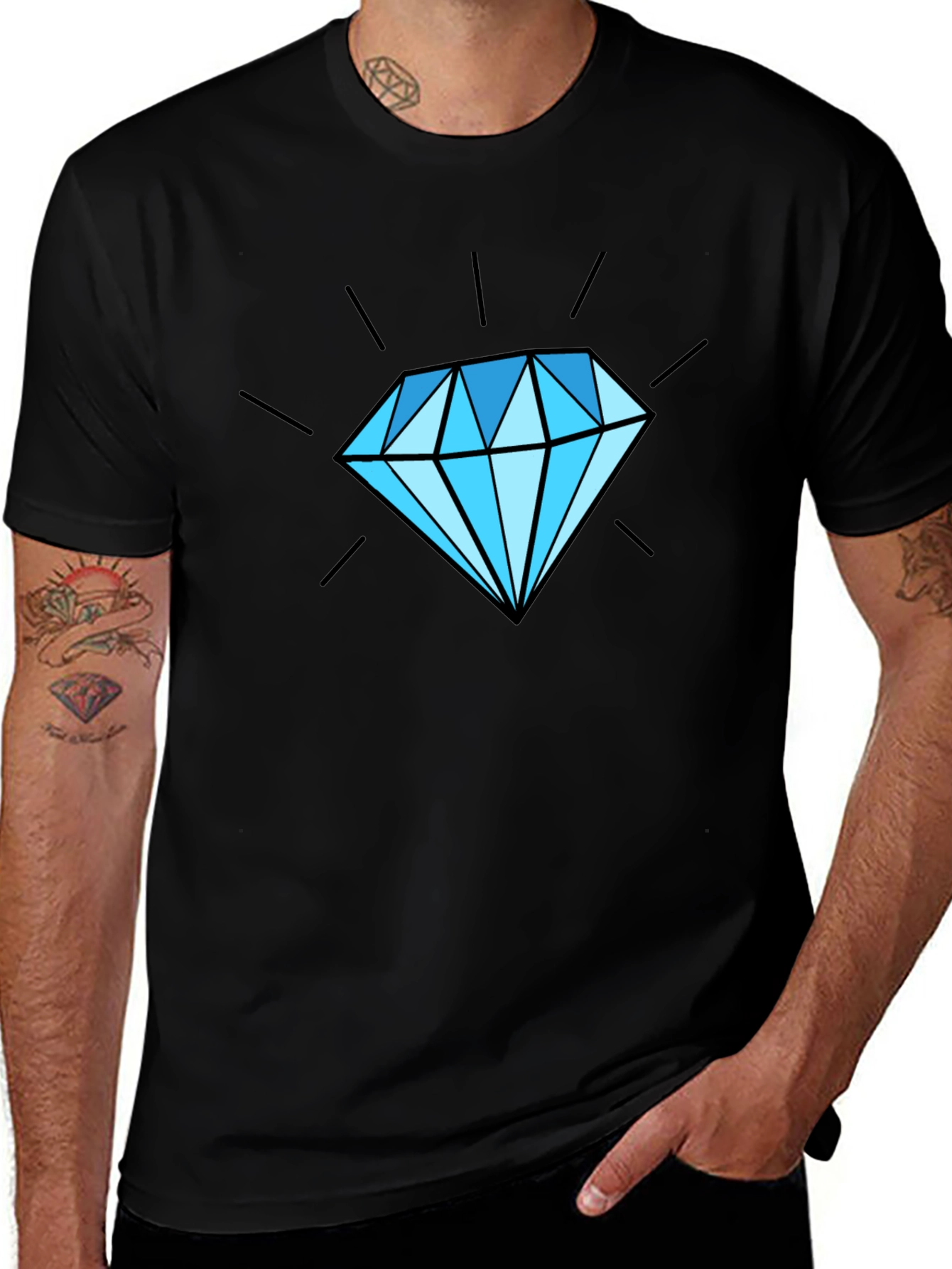 Variant 20 of Black Tee with Diamond Graphic