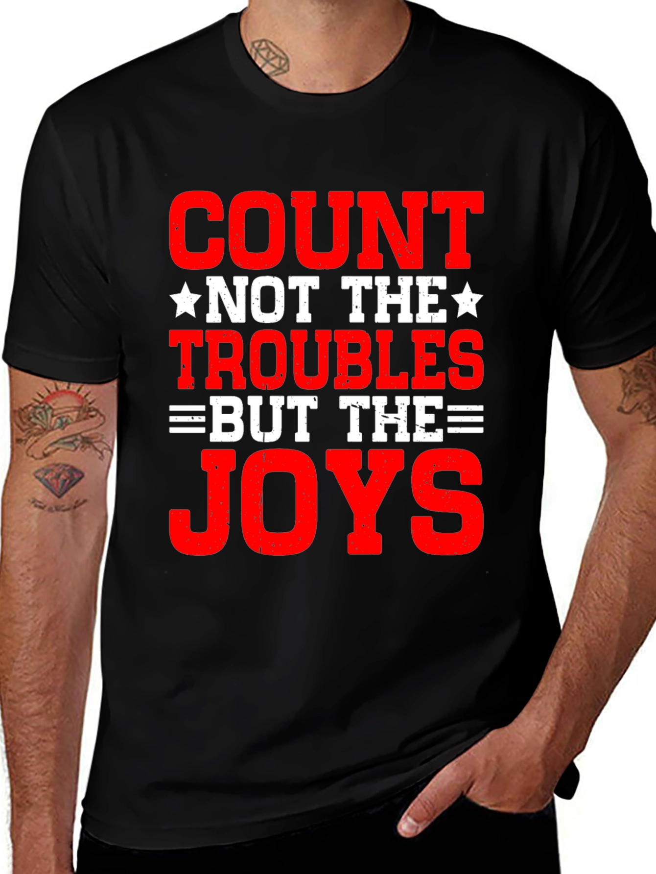 Variant 9 of Count The Joys Graphic T-Shirt - Black