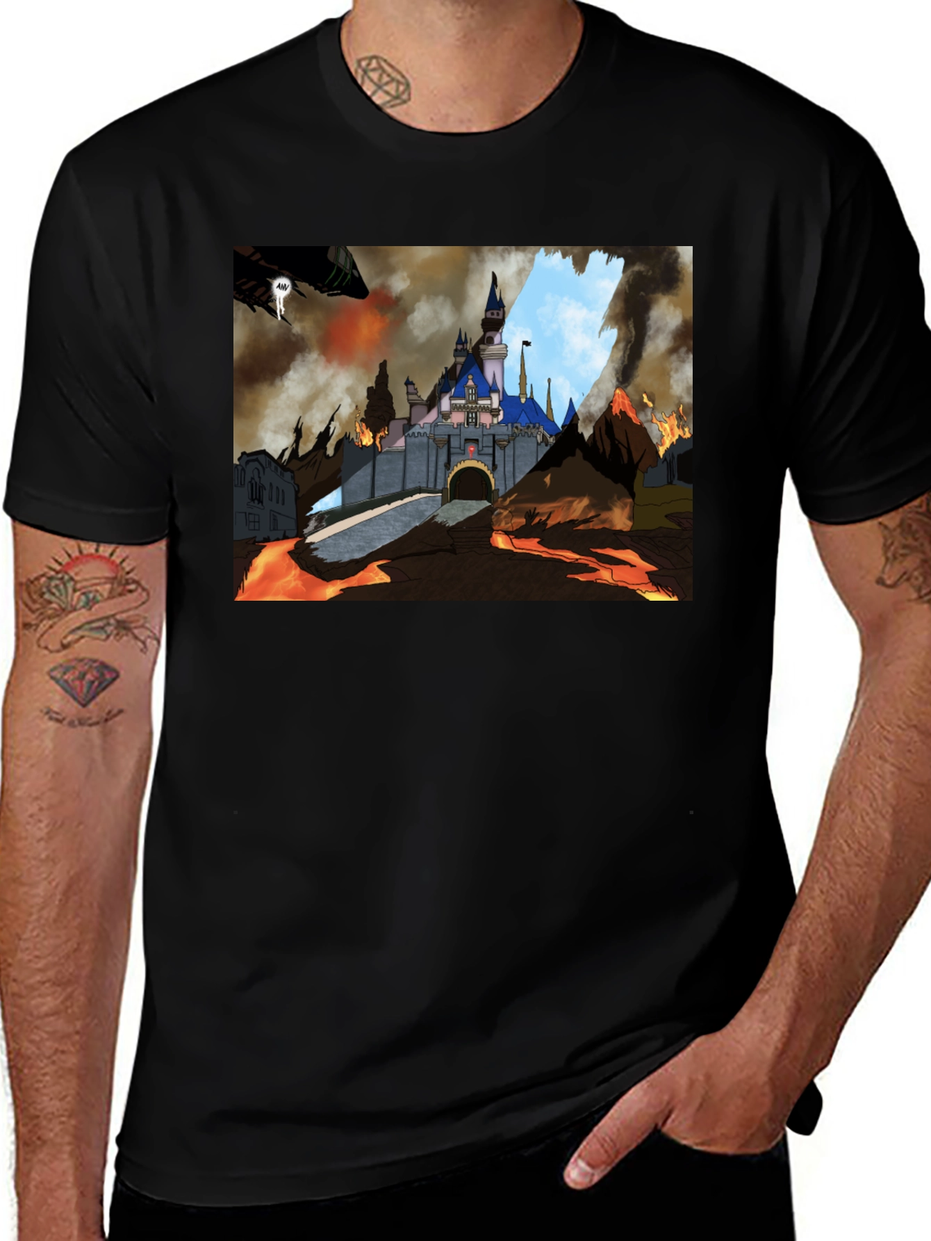 Variant 8 of Castle Disaster Graphic Tee