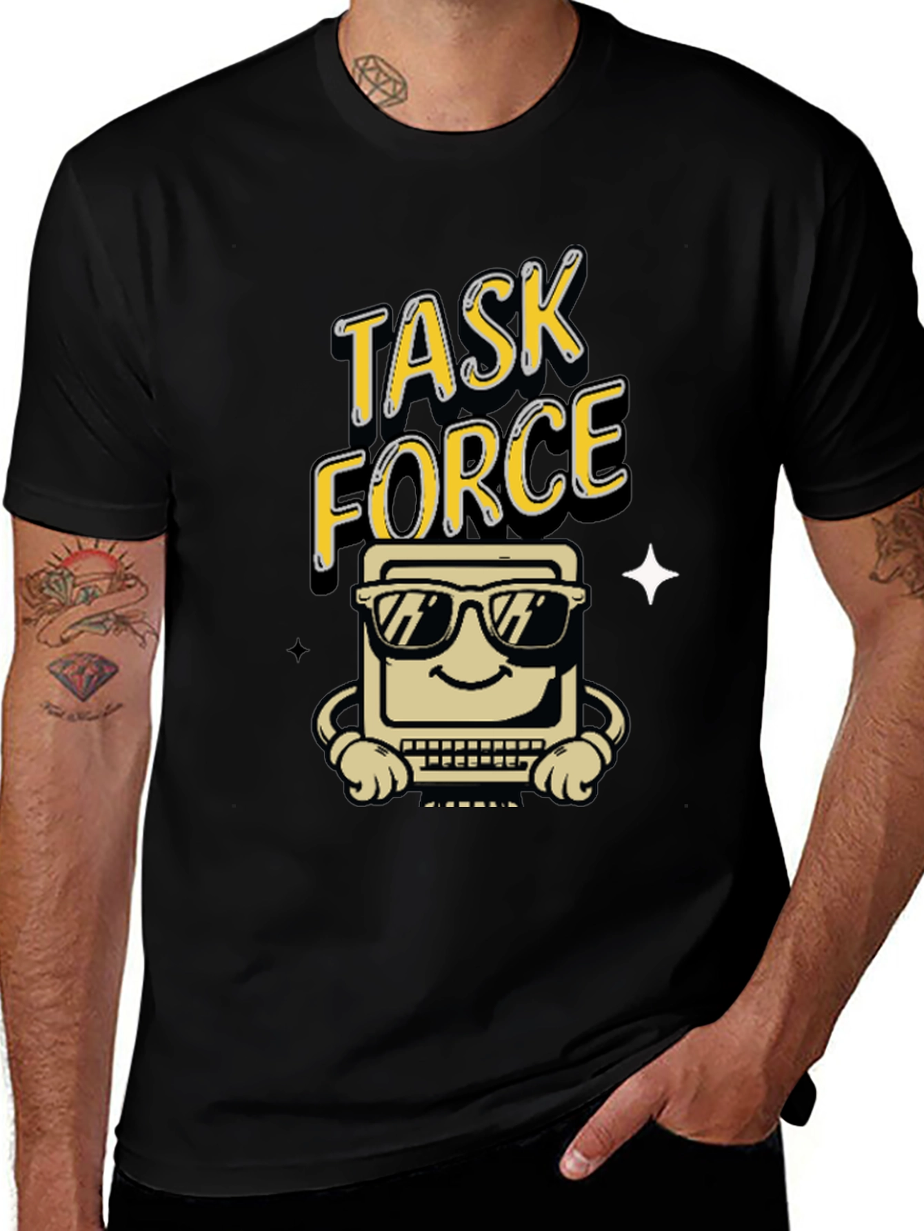 Black Task Force Computer Graphic Tee - Black main image