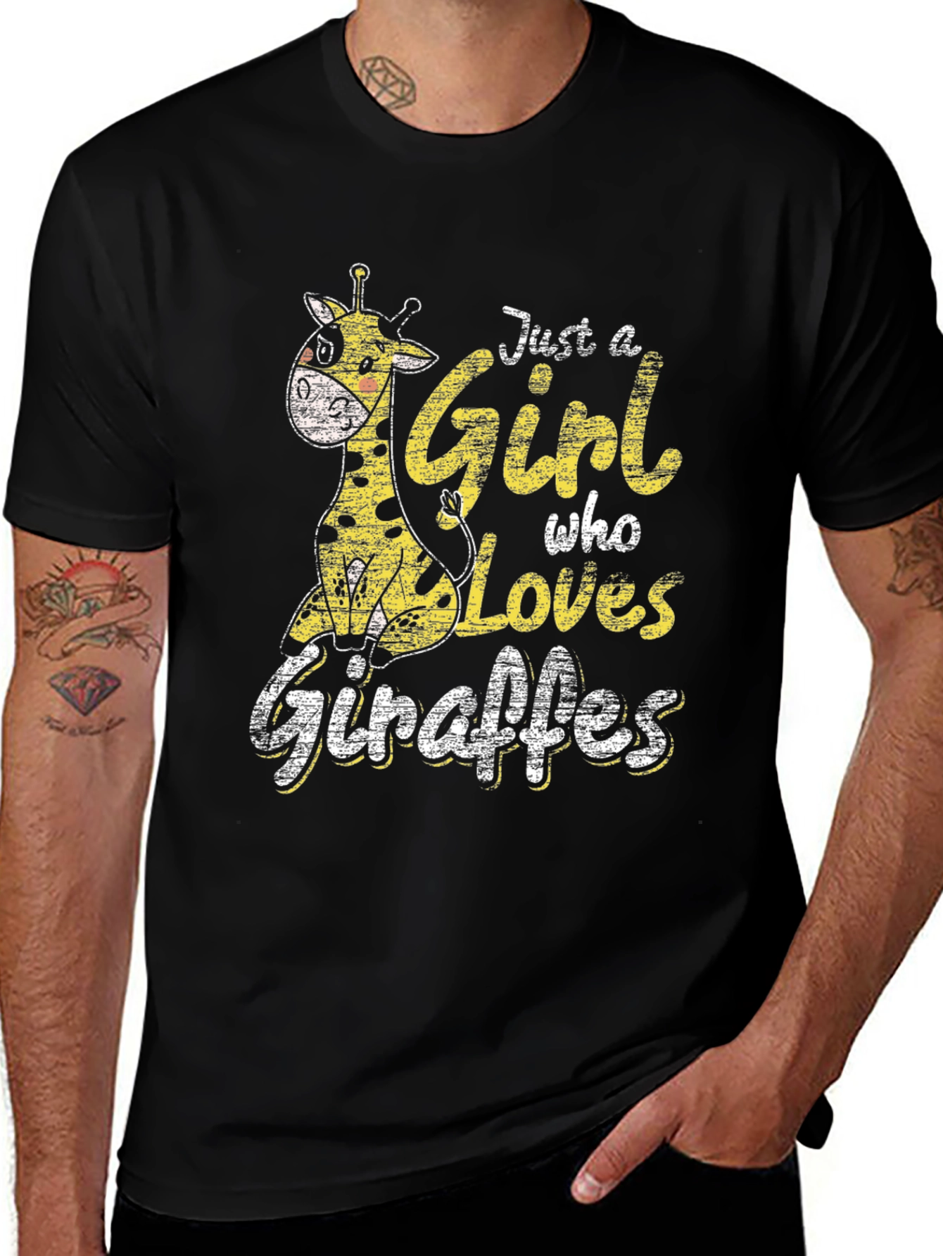 Variant 20 of Giraffe Lover T-Shirt - Girl's Graphic Tee