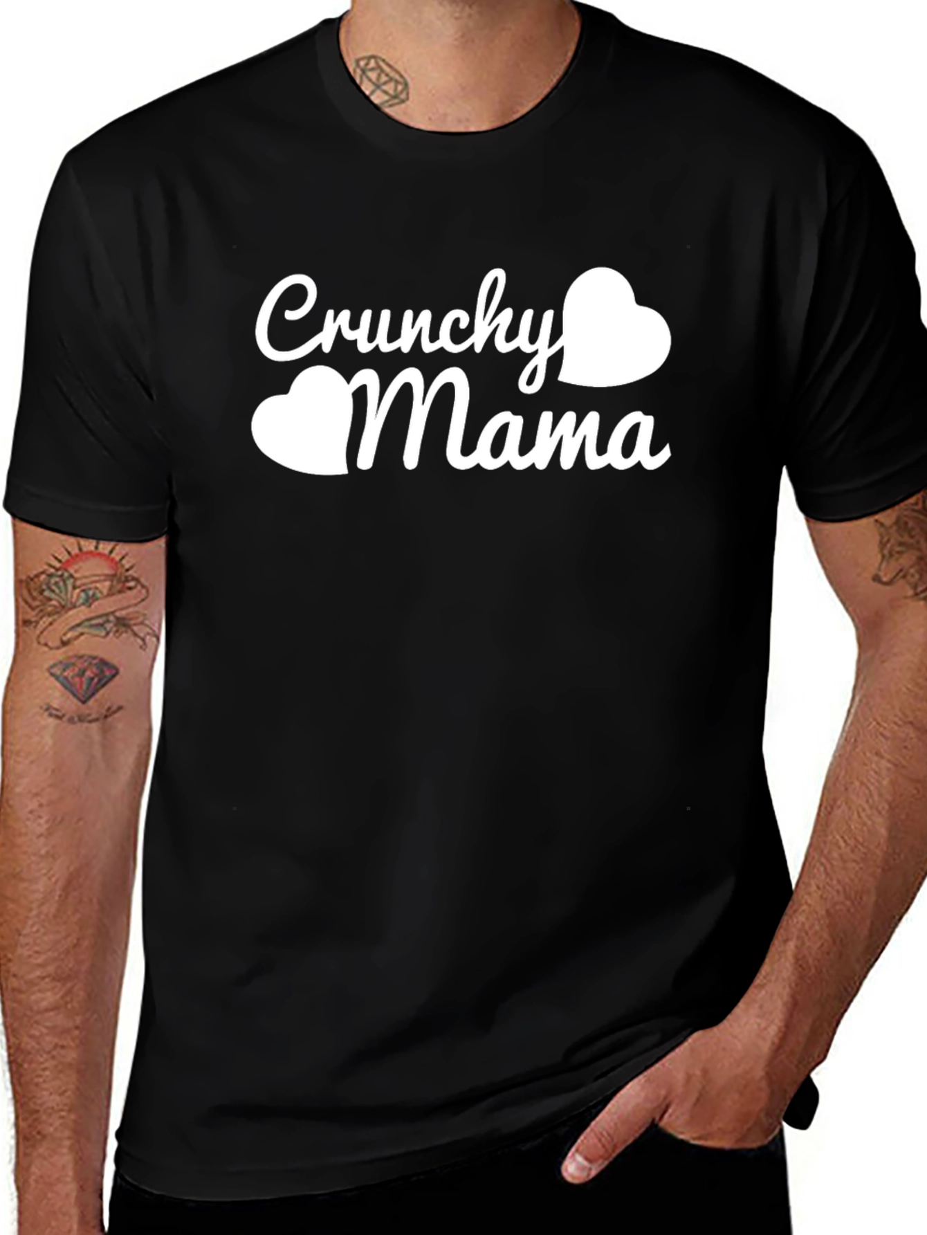 Crunchy Mama Heart Graphic Tee - Trendy Mother's Shirt