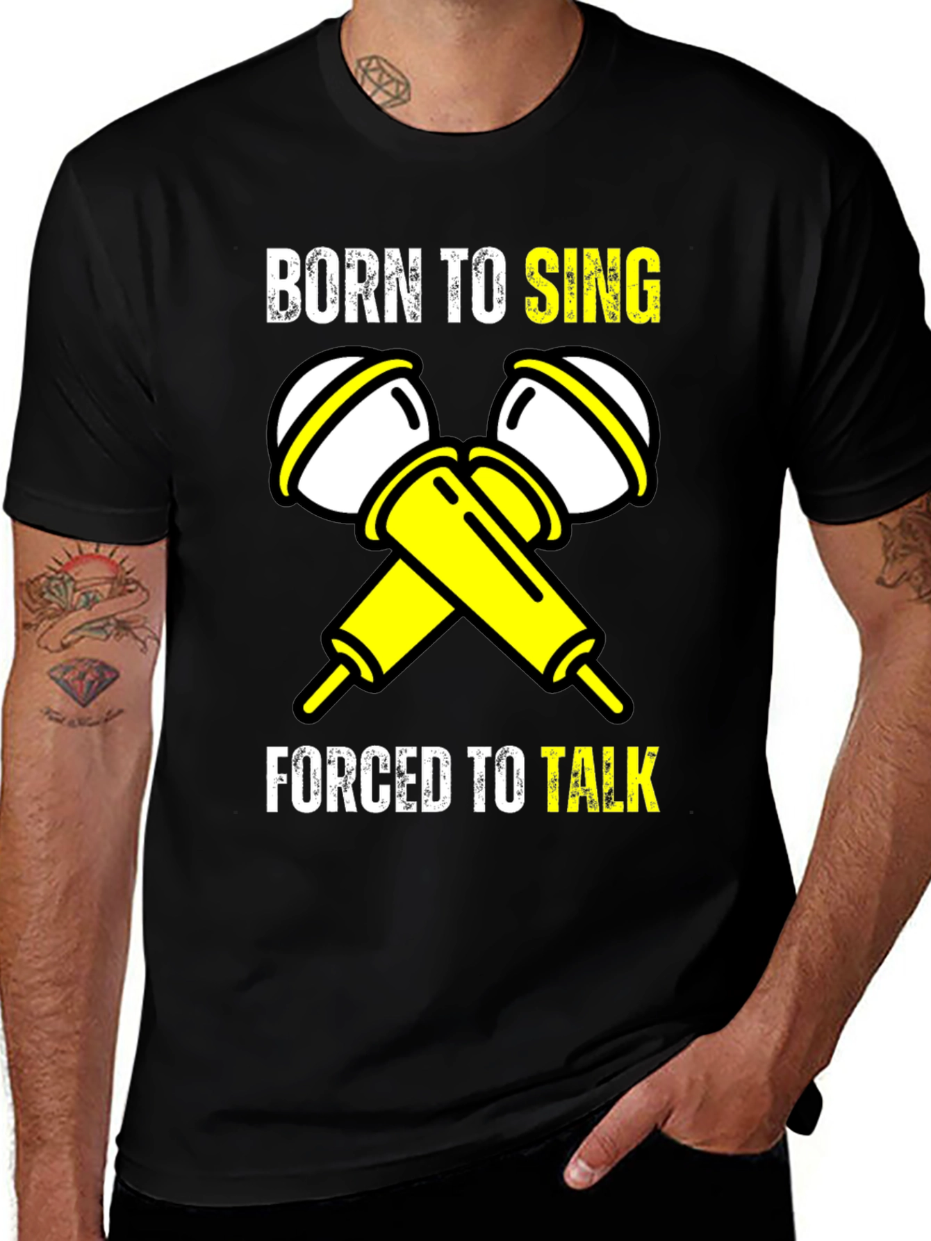 Variant 14 of Born to Sing Black Graphic T-Shirt