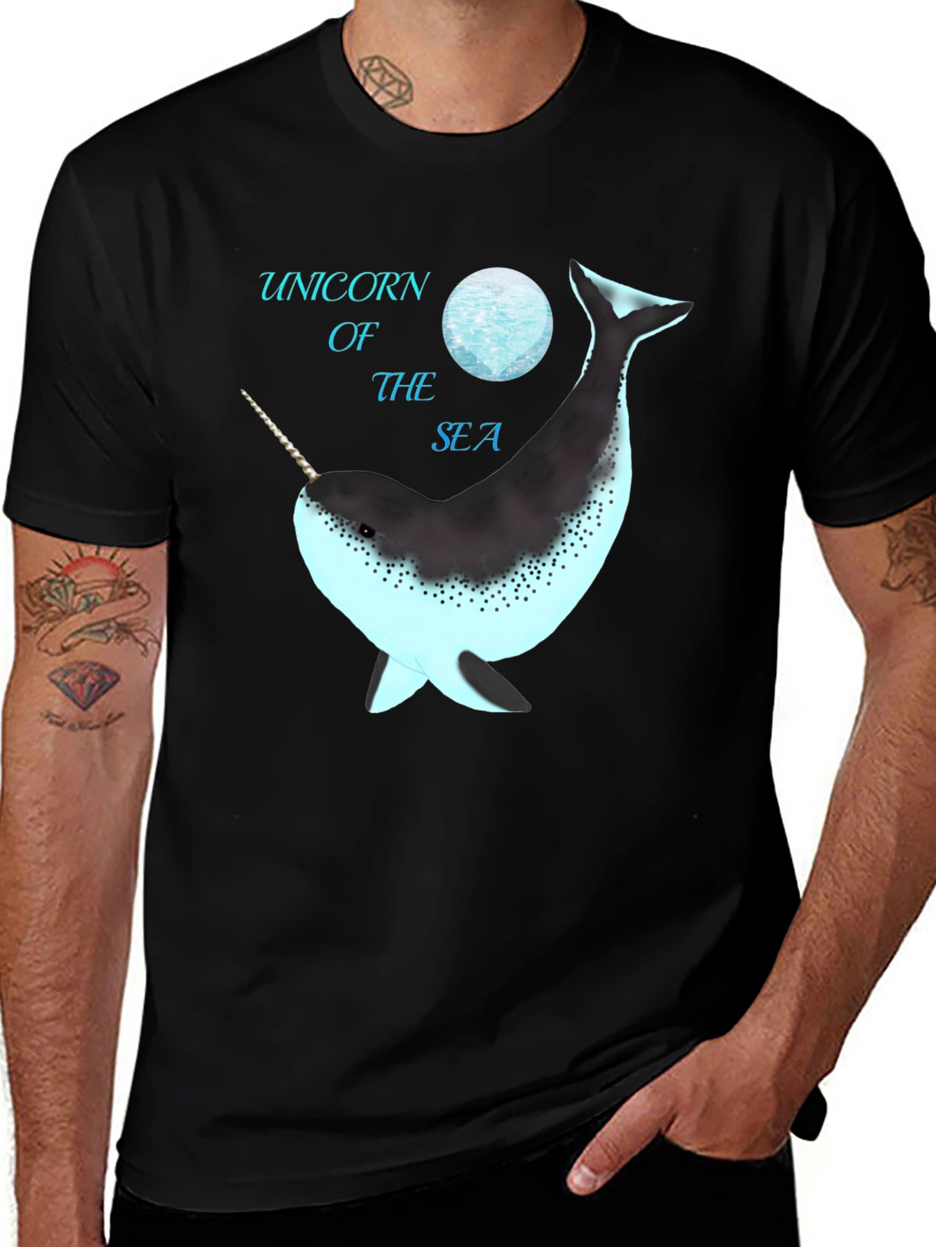 Variant 29 of Narwhal Unicorn of the Sea T-Shirt - Black