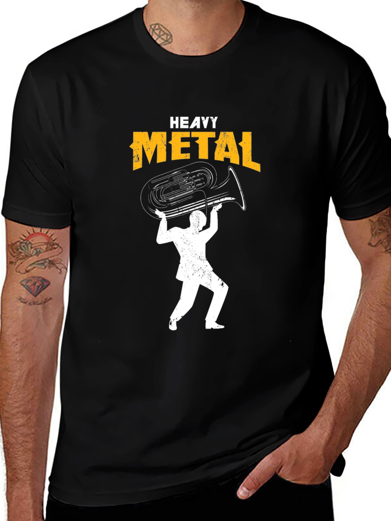 Variant 23 of Heavy Metal Tuba Black Graphic Tee