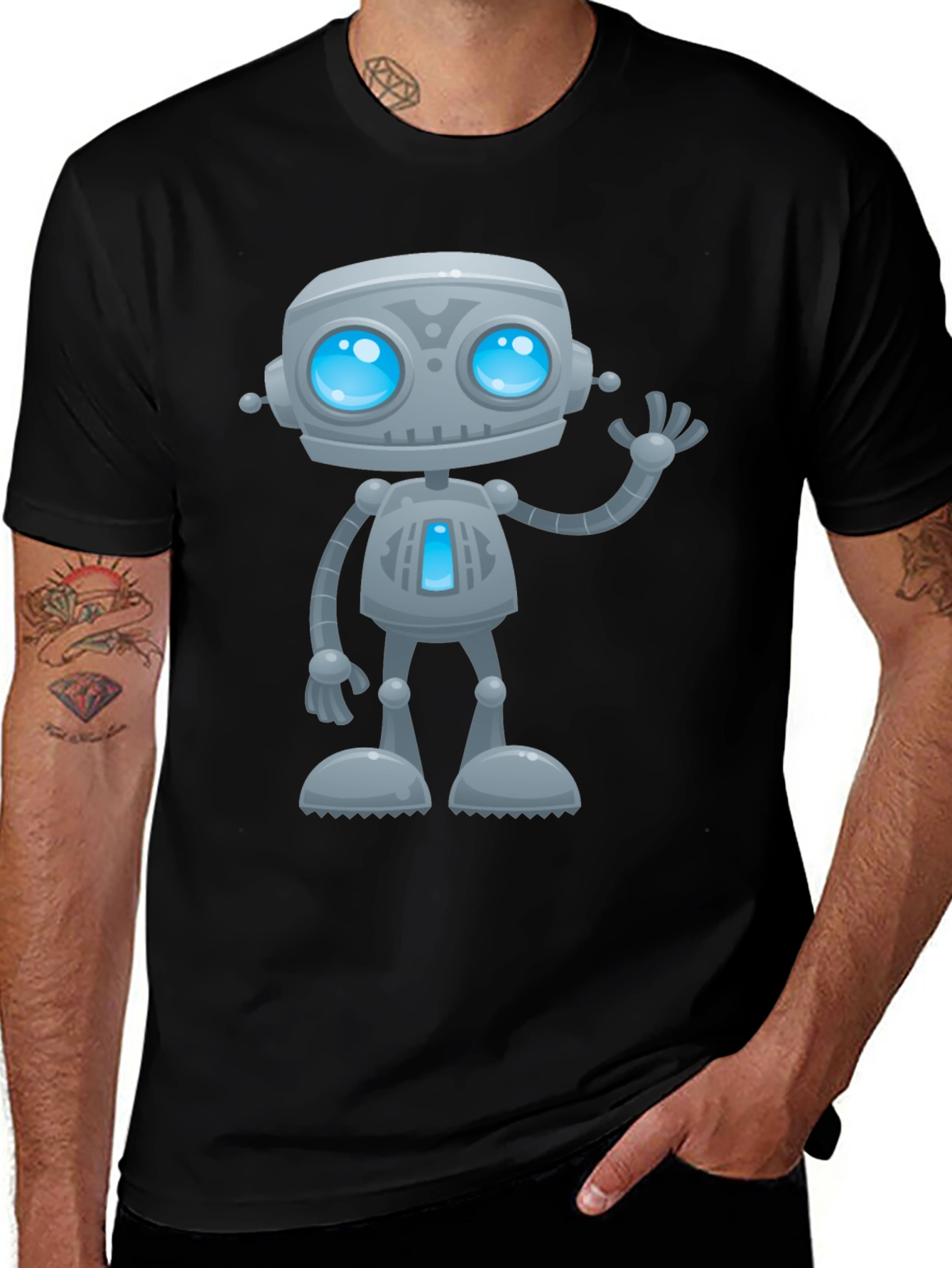 Black Robot Graphic T-Shirt main image