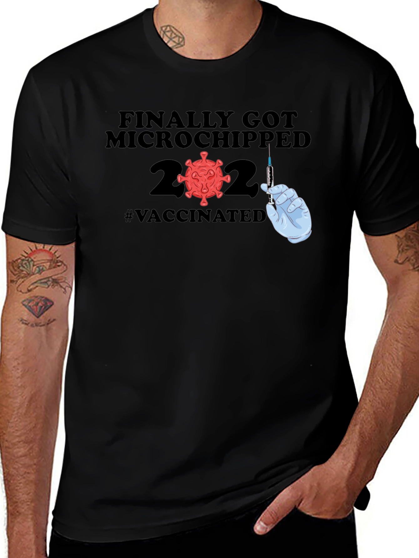 Variant 14 of Microchipped Vaccinated 2022 T-Shirt