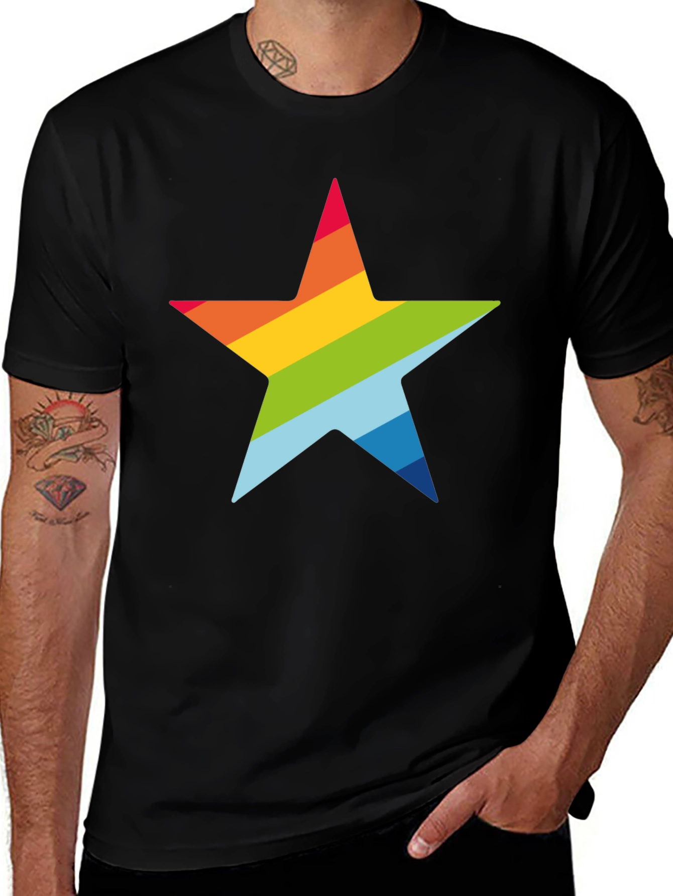Variant 6 of Rainbow Star Graphic T-Shirt - Bold & Stylish