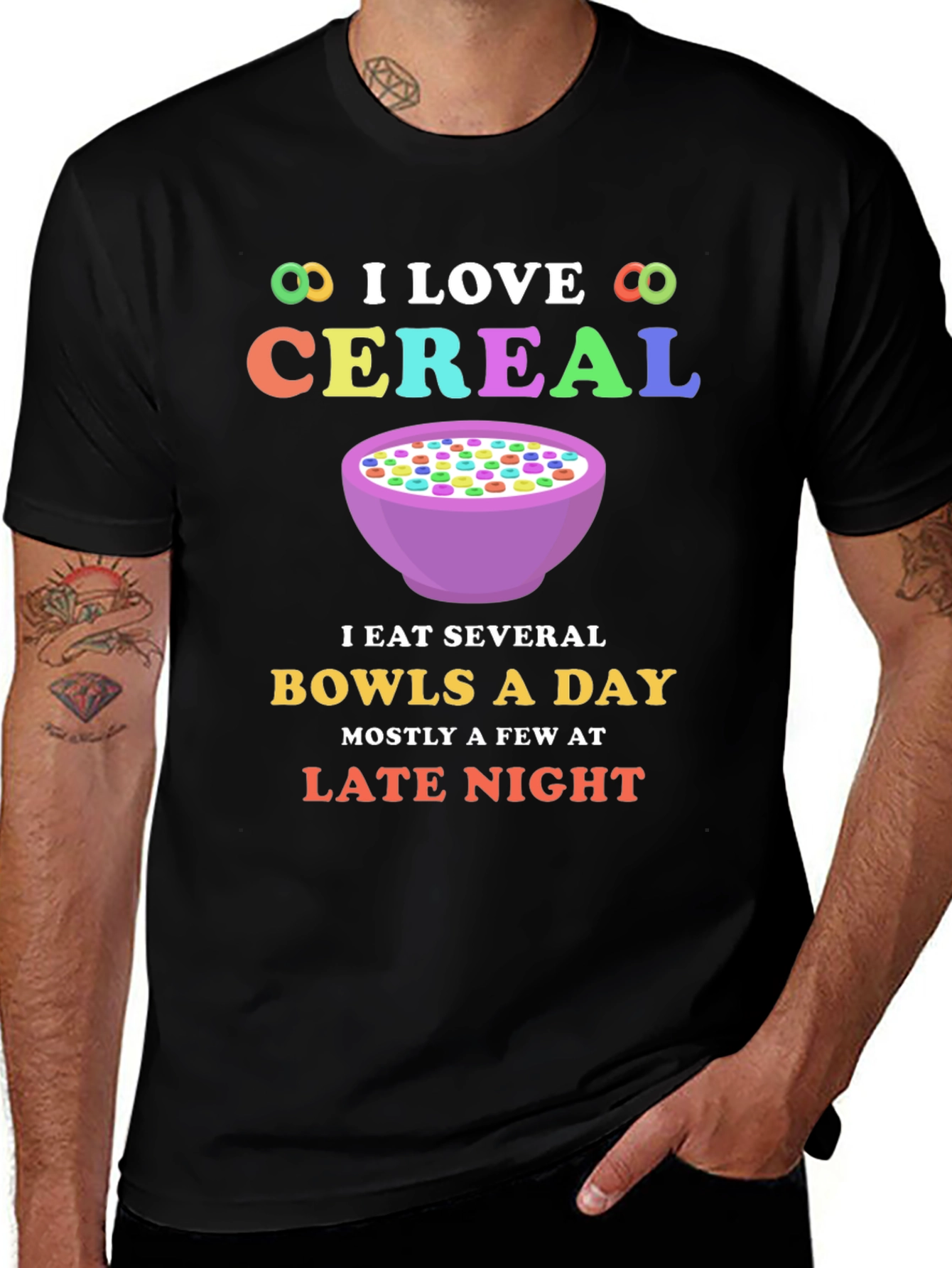 Variant 27 of I Love Cereal T-Shirt - Funny Bowl Cereal Design