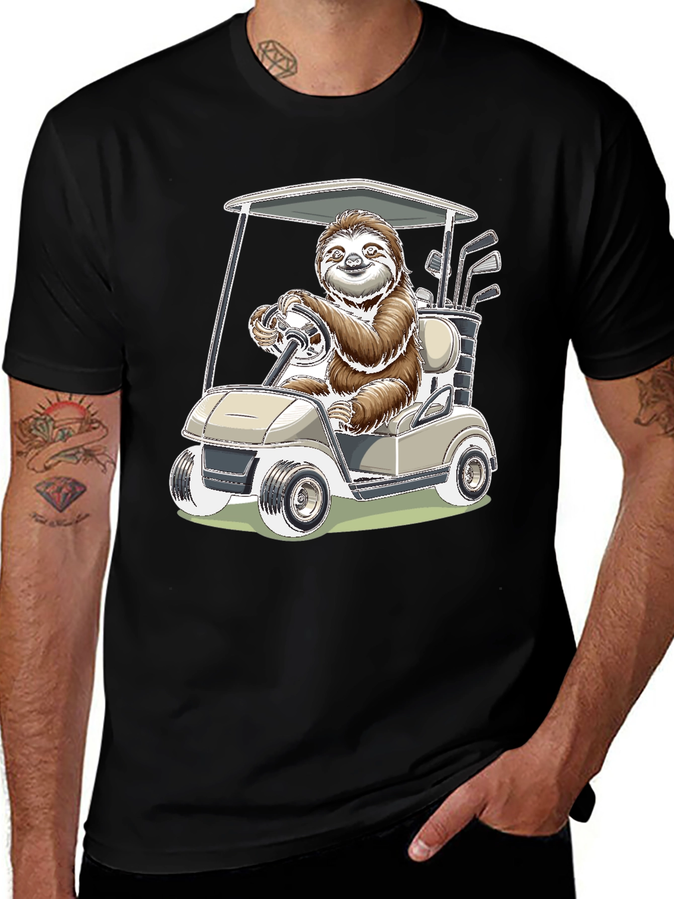 Variant 19 of Sloth Golf Cart T-Shirt - Funny & Unique Design