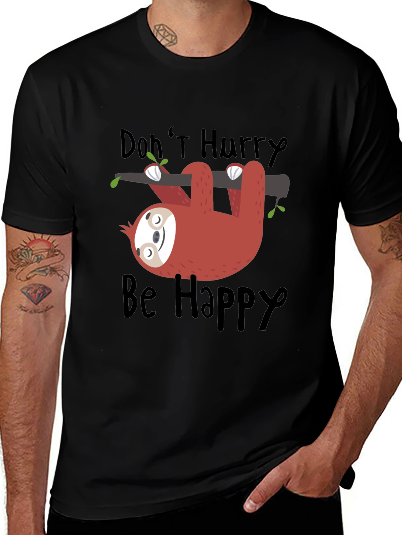 Variant 27 of Don't Hurry Be Happy Sloth Graphic T-Shirt