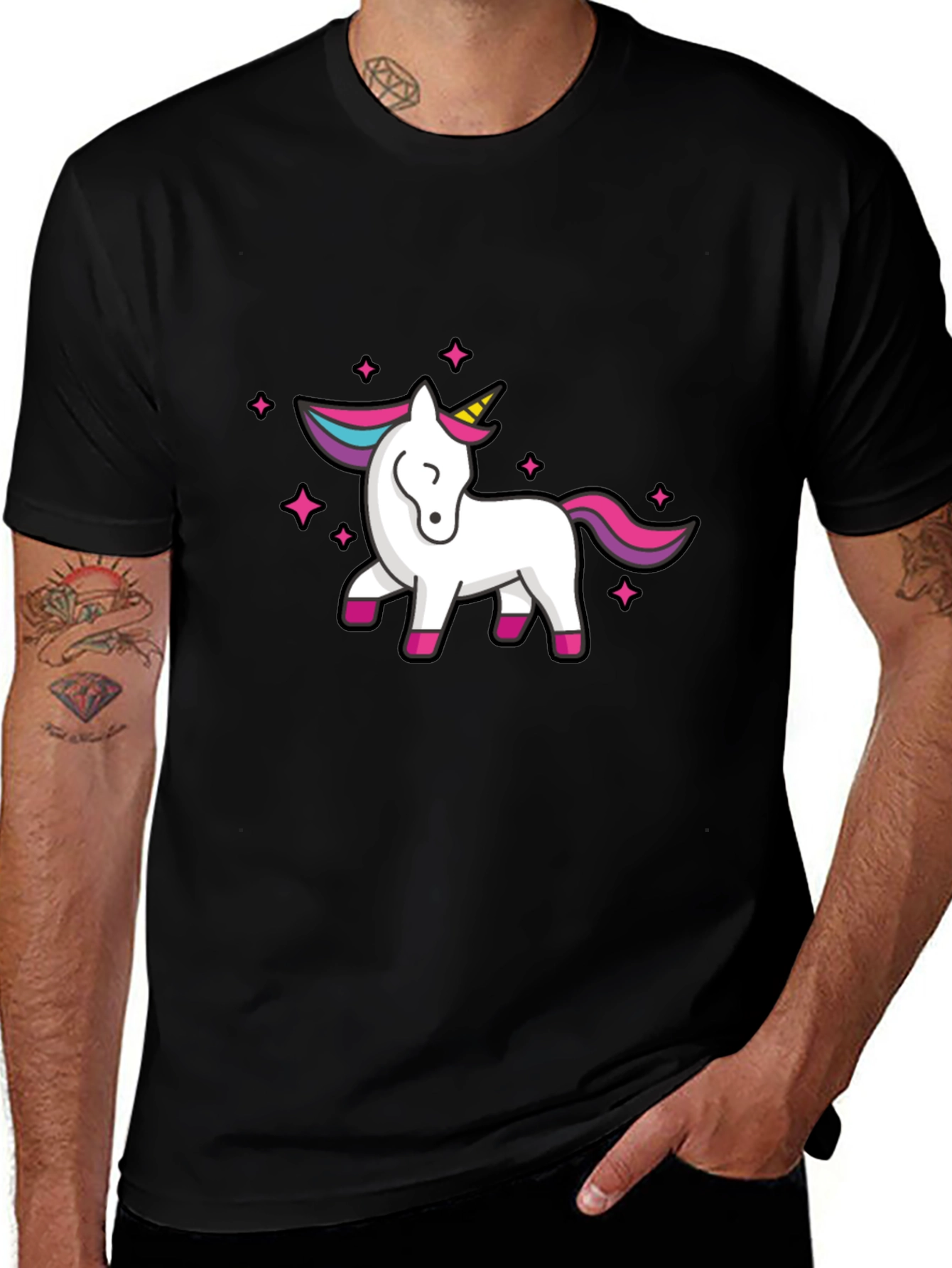 Variant 8 of Unicorn Graphic Black T-Shirt