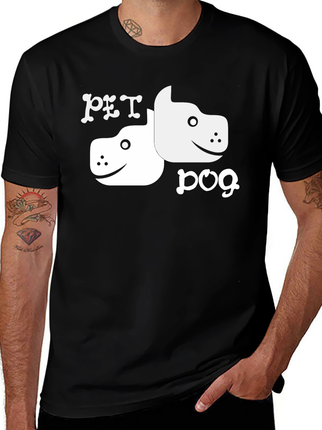 Variant 12 of Pet Dog Graphic Tee - Black
