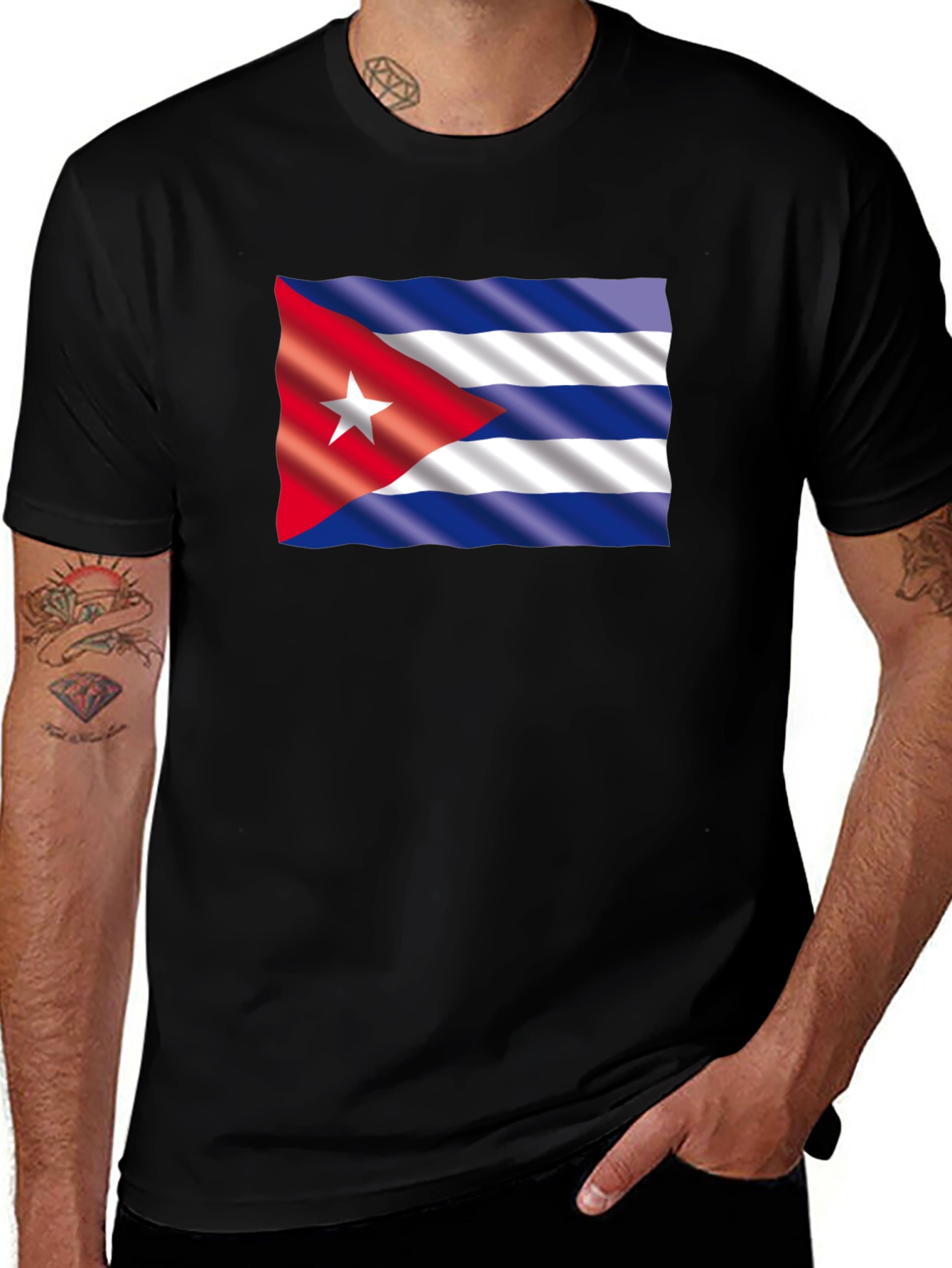 Variant 6 of Cuba Flag Graphic T-Shirt - Black