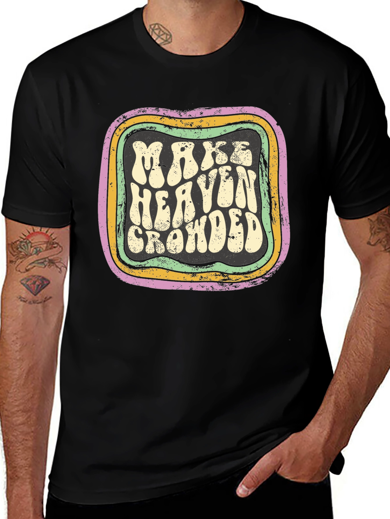 Variant 28 of Make Heaven Crowded Graphic Tee - Retro Style