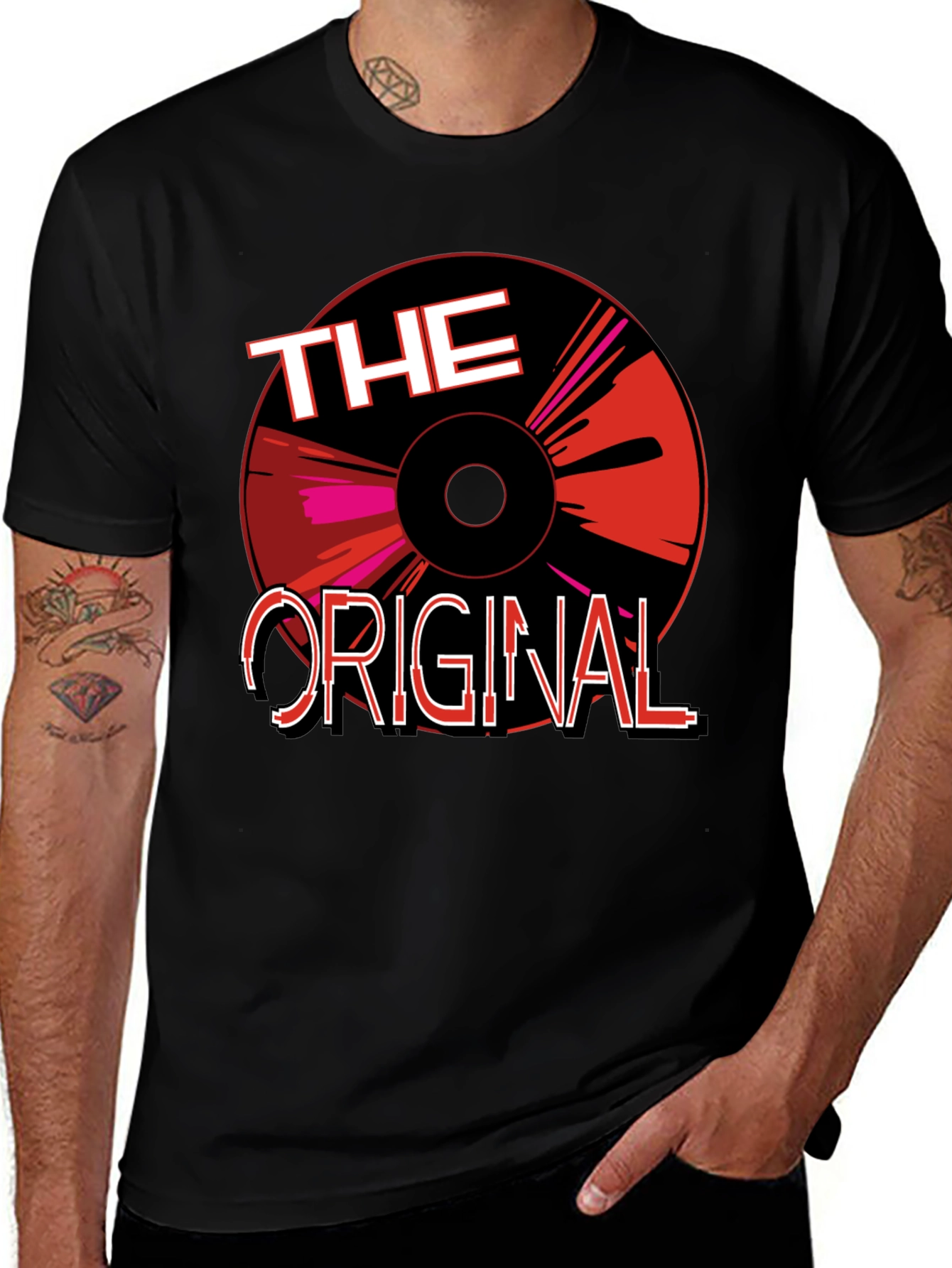 Variant 22 of The Original Retro Record T-Shirt - Black