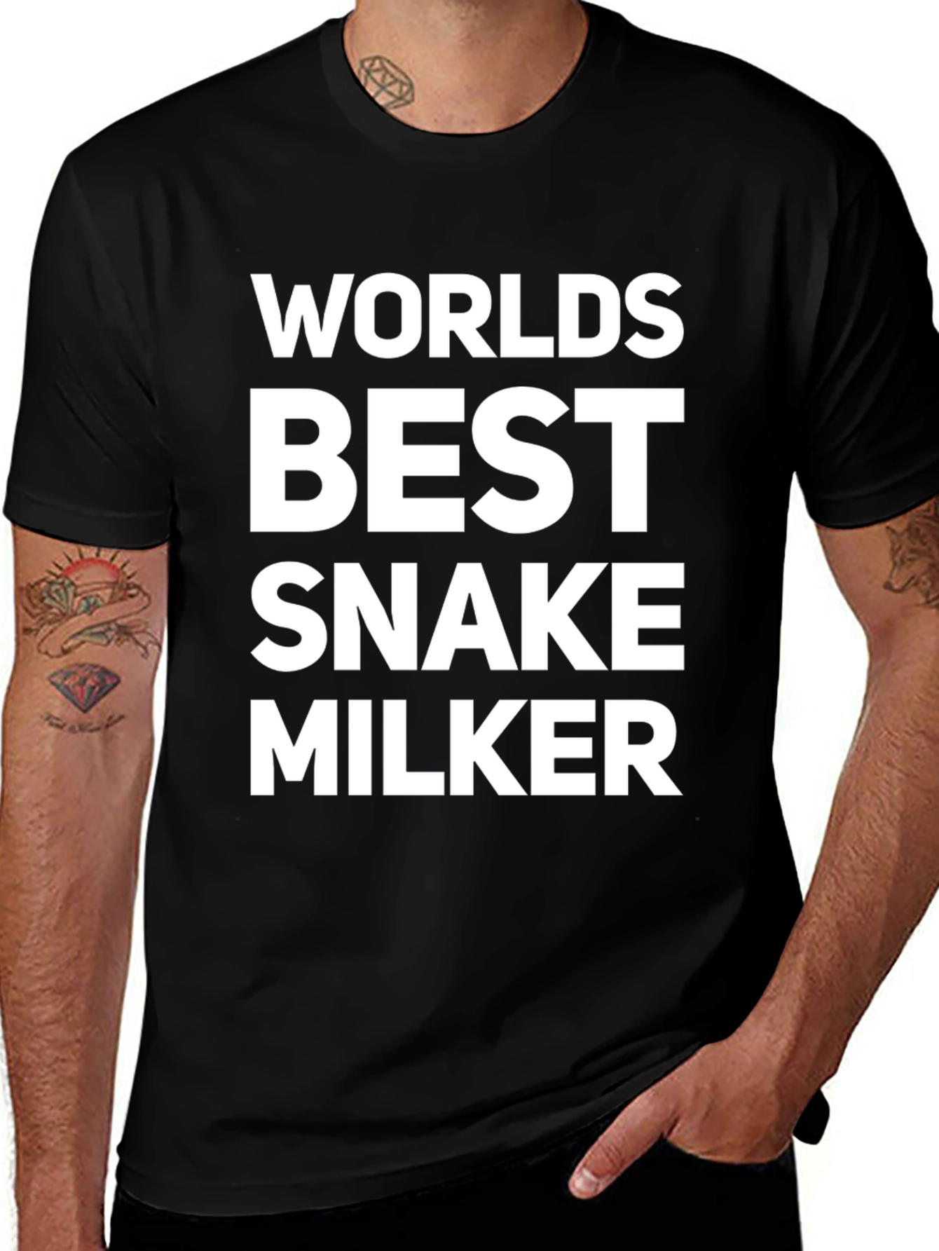 Variant 26 of World's Best Snake Milker T-Shirt Funny Novelty Tee