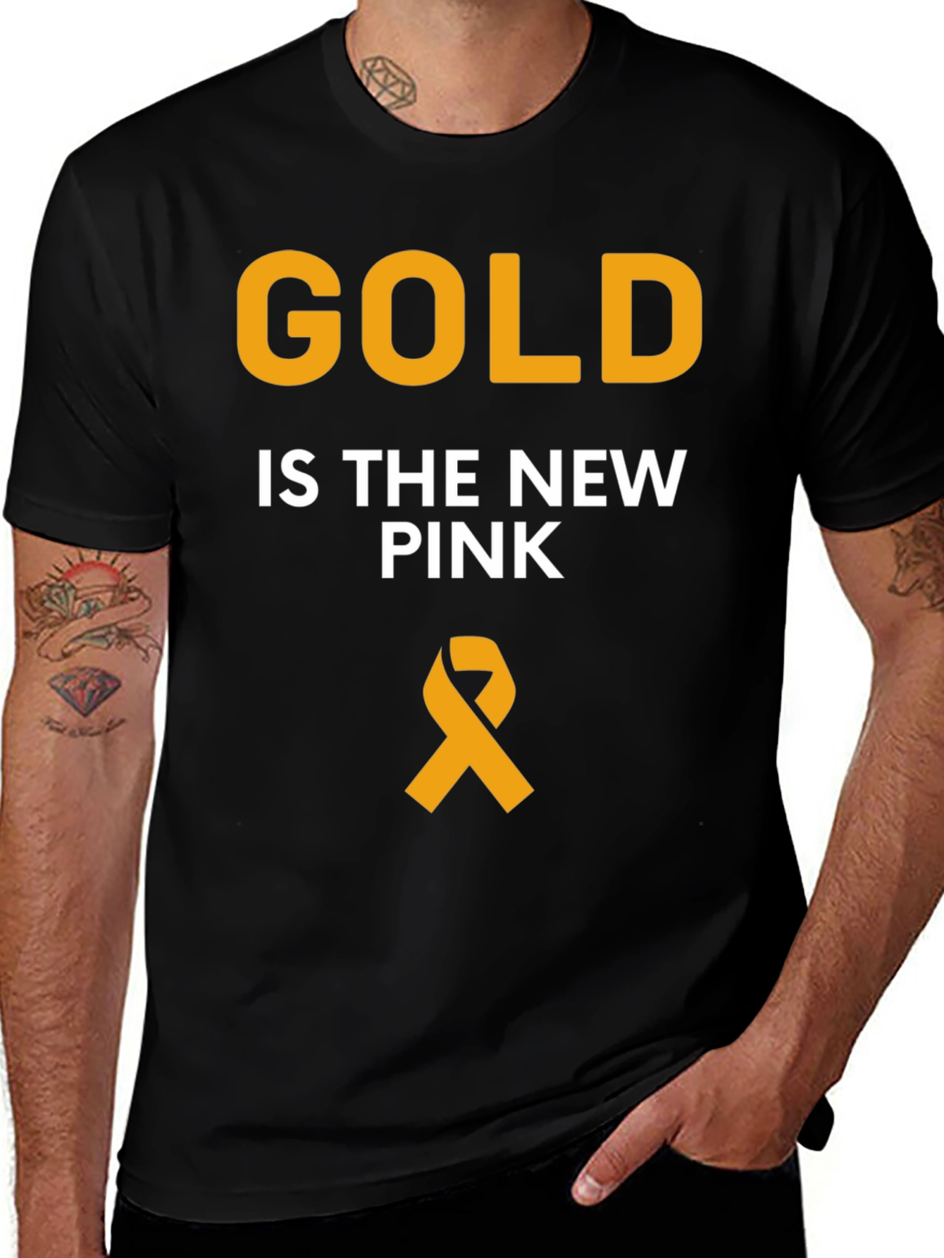 Variant 6 of Gold is the New Pink Awareness T-Shirt