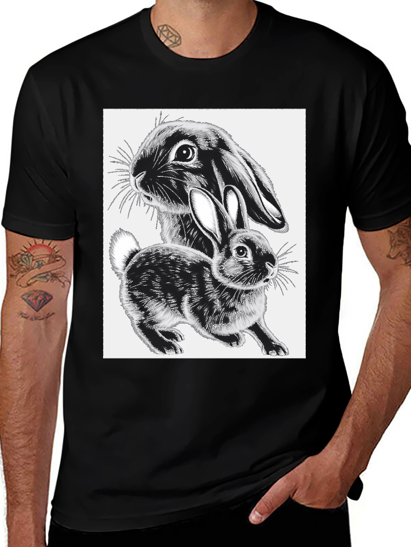 Variant 30 of Black Rabbit Graphic Tee