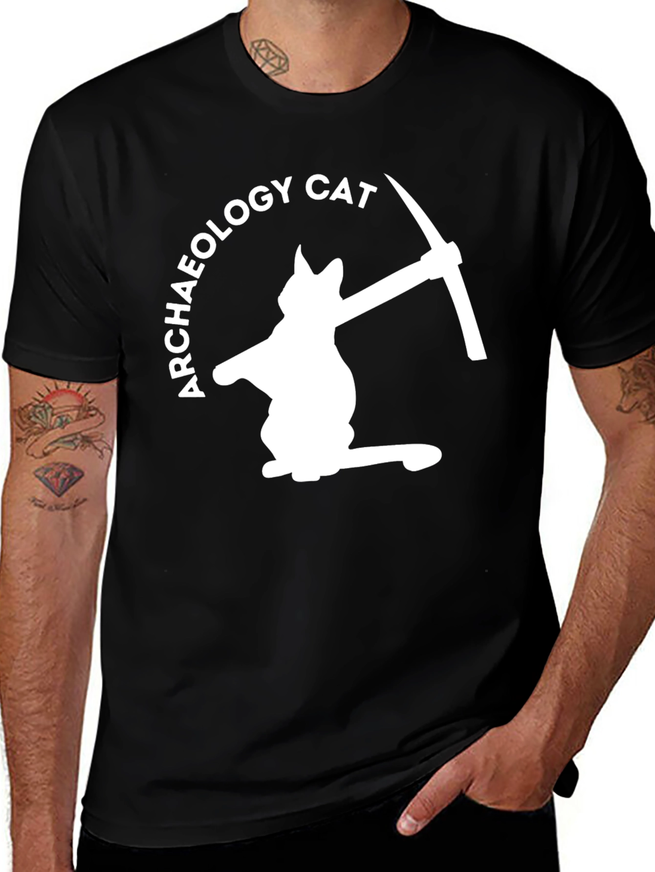 Archaeology Cat T-Shirt - Humorous Dig Design