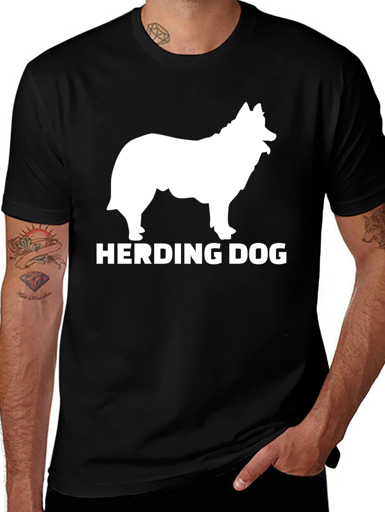 Variant 3 of Herding Dog T-Shirt - Black Cotton Tee