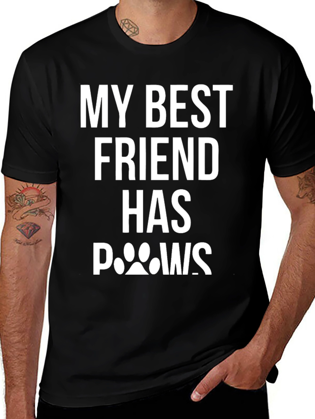 Variant 2 of My Best Friend Has Paws T-Shirt - Black