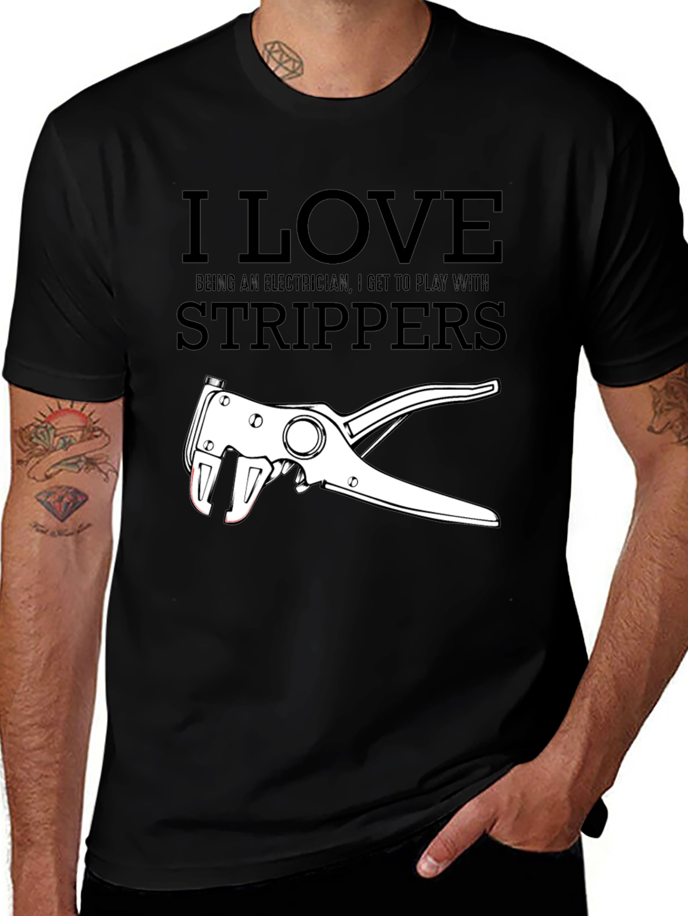 I Love Strippers Electrician Graphic Tee