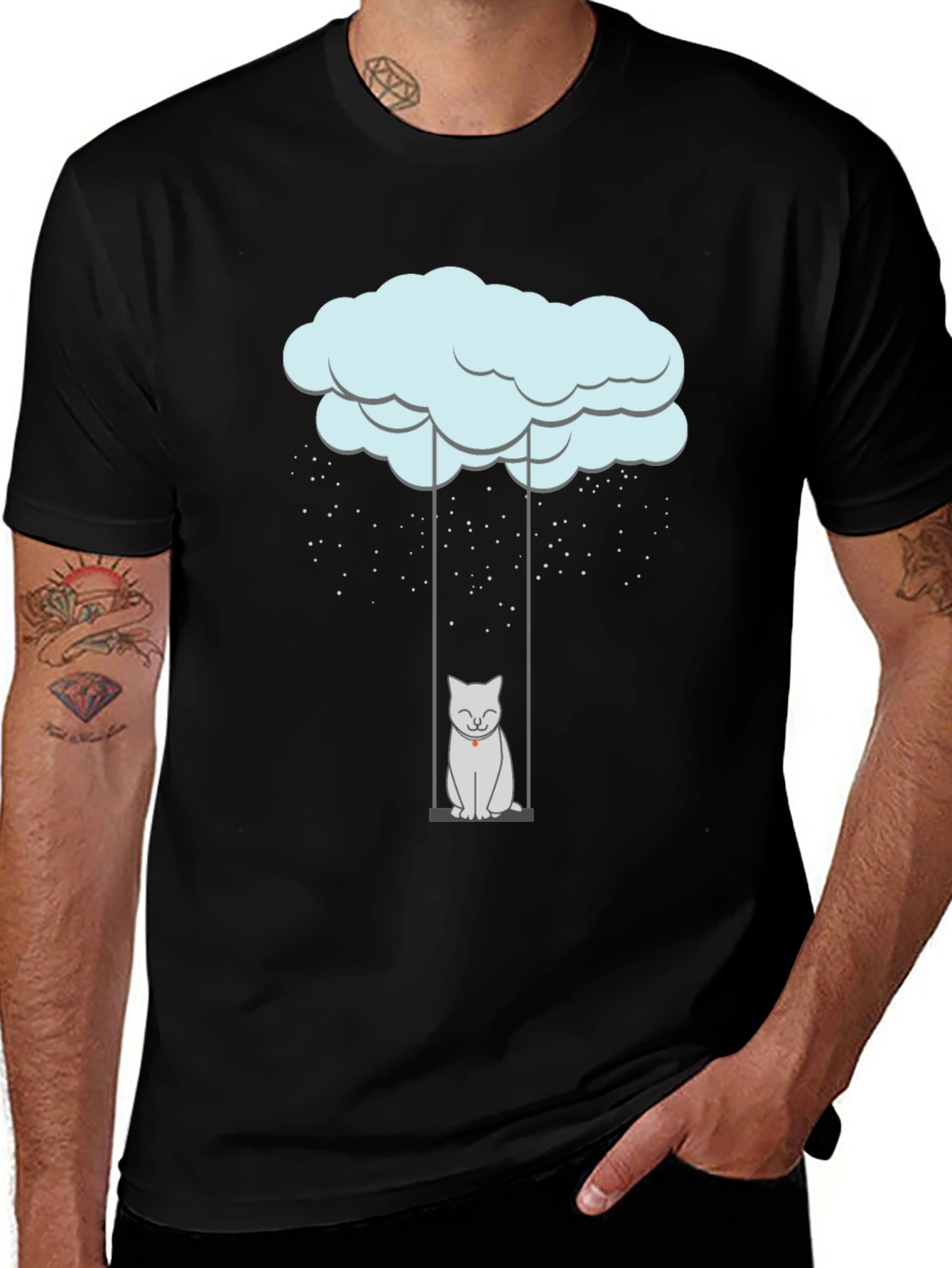 Variant 28 of Rainy Day Cat Swing Graphic Tee