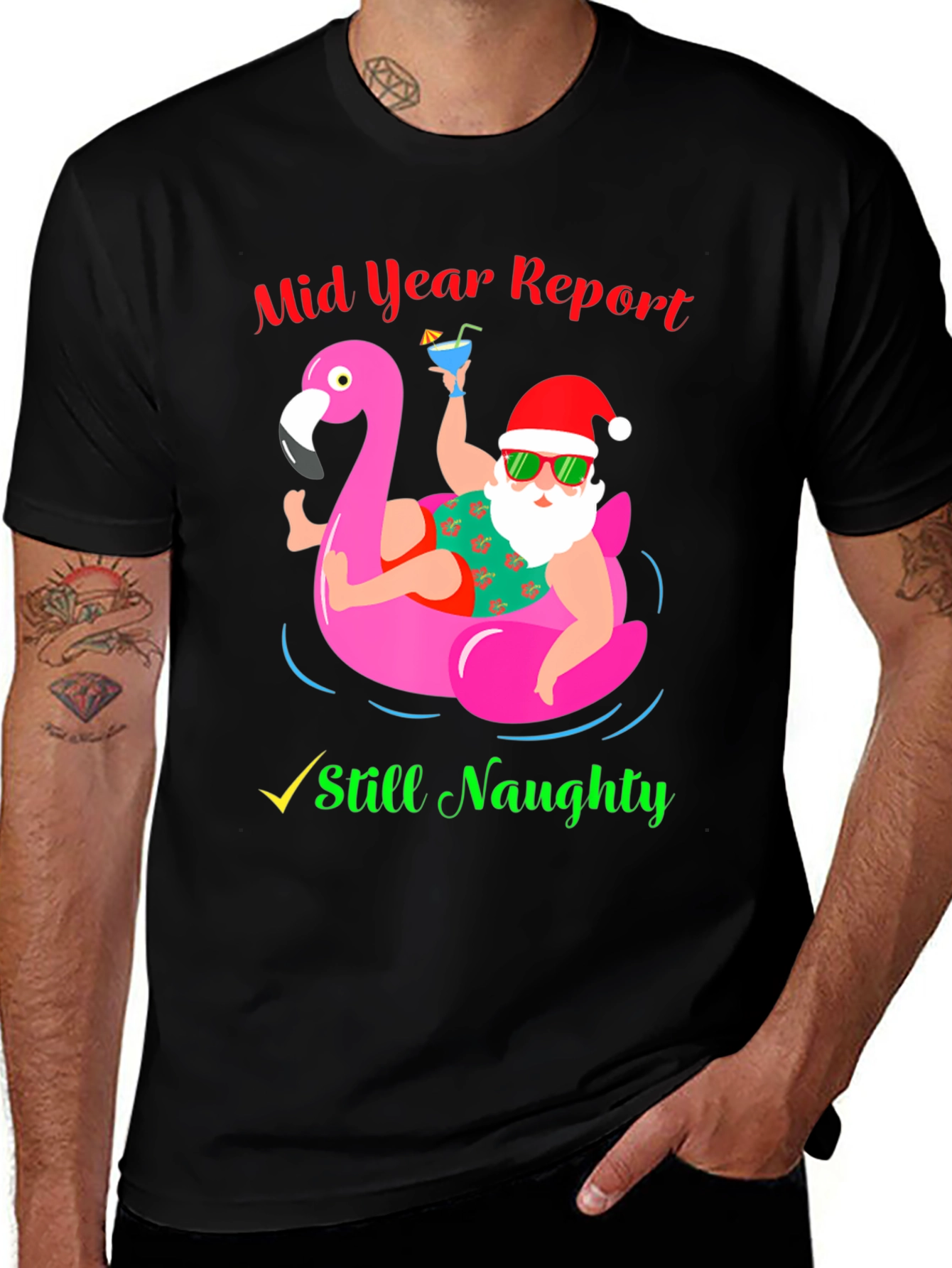 Mid-Year Report Still Naughty Santa T-Shirt
