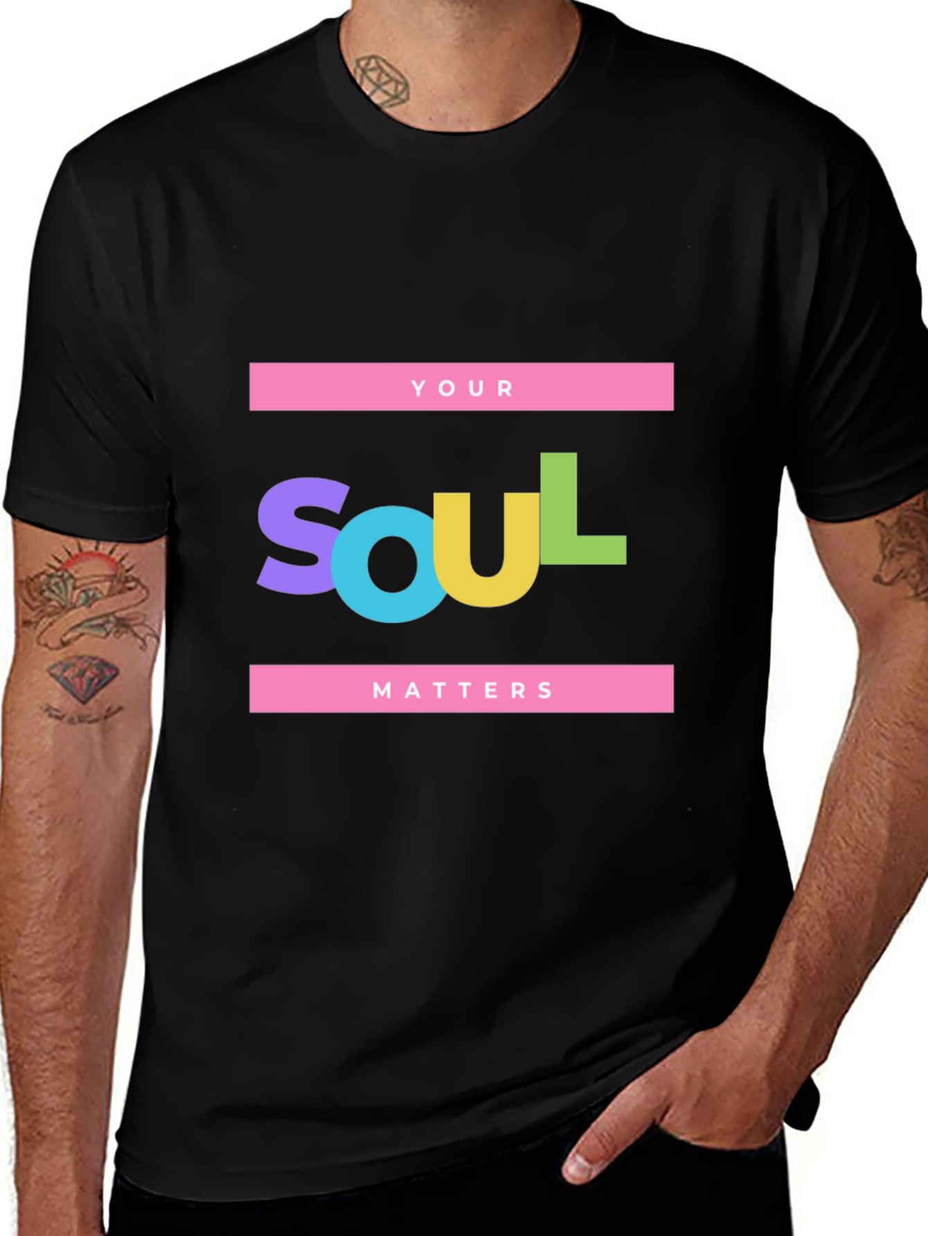 Variant 26 of Your Soul Matters Black Graphic Tee