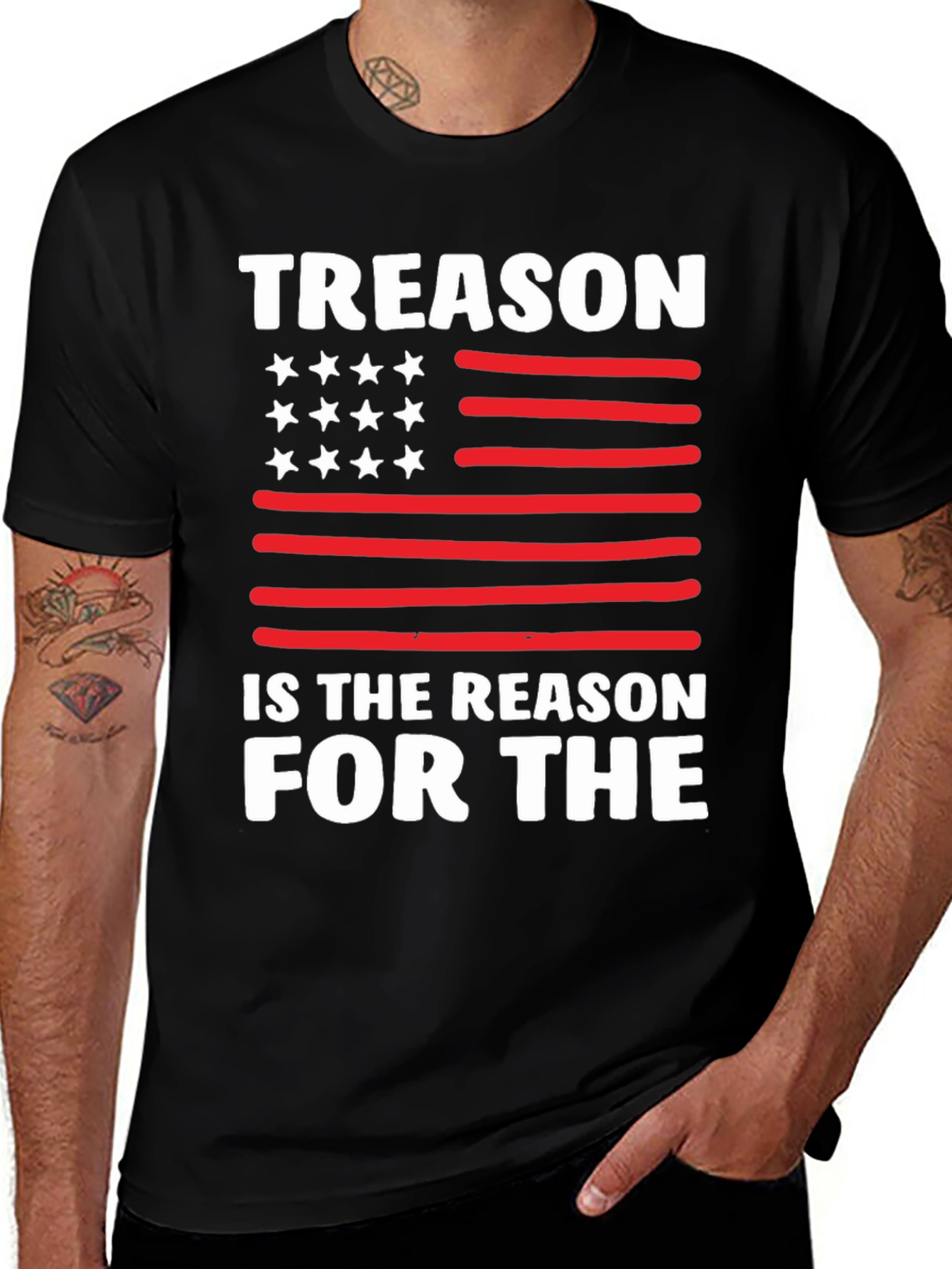 Variant 4 of Treason Patriotic USA Flag T-Shirt