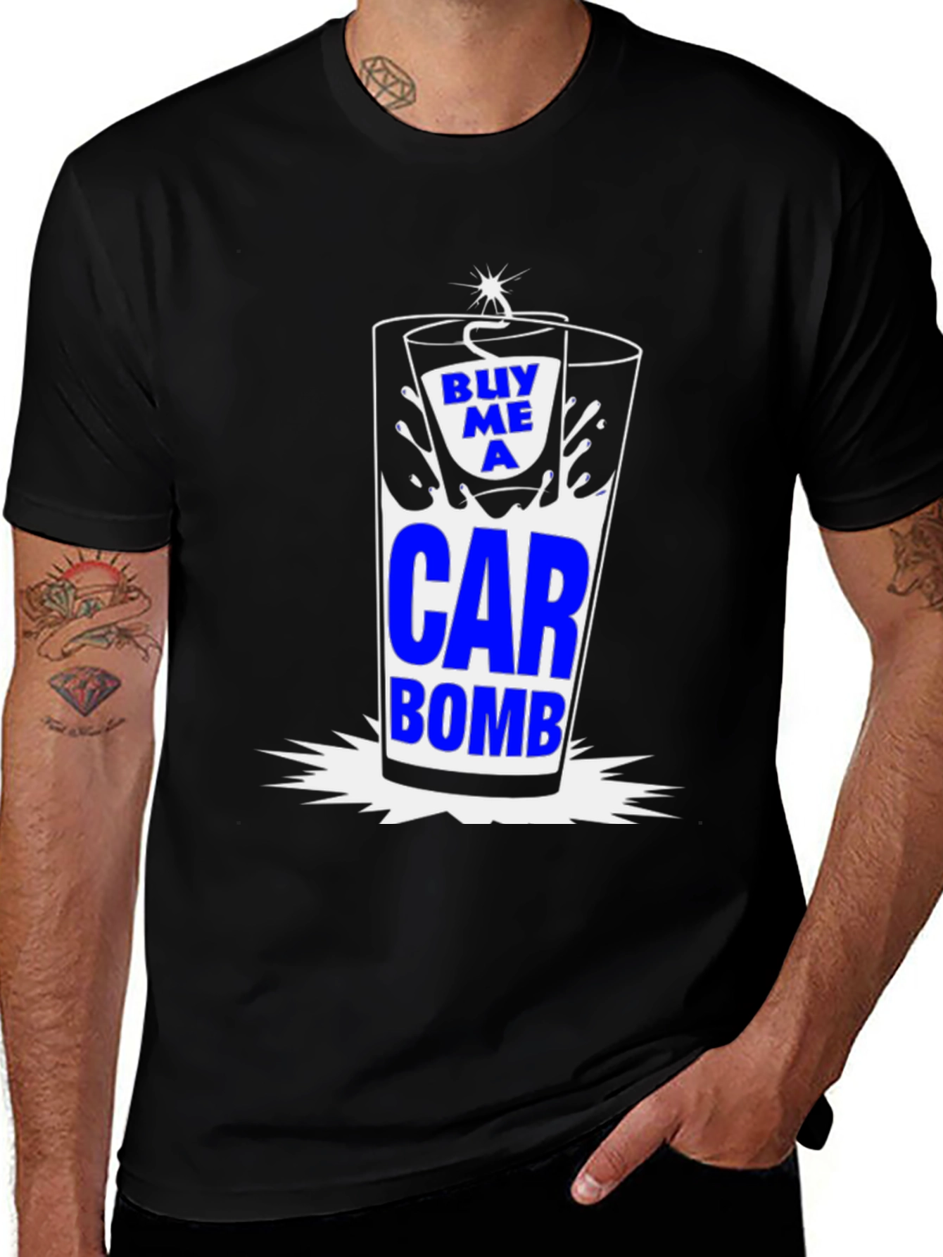 Black Buy Me A Car Bomb T-Shirt Novelty Drink Graphic Tee main image