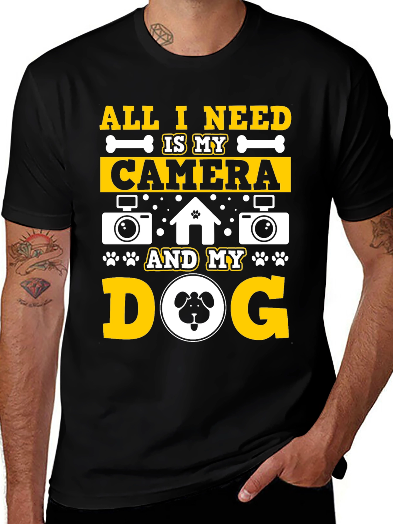 Variant 11 of All I Need Is My Camera and My Dog Graphic Tee