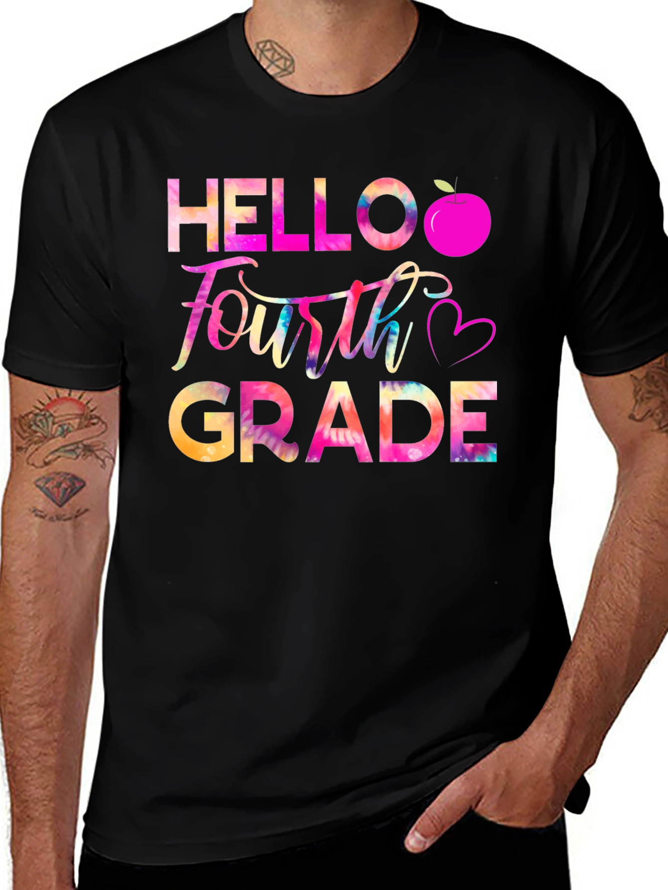 Hello Fourth Grade Tie Dye Graphic Tee