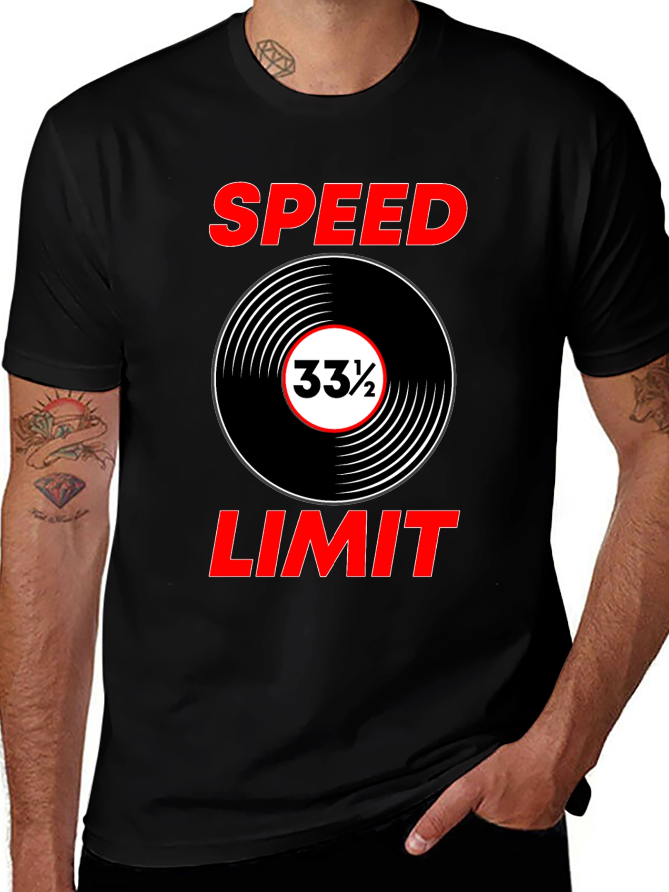 Variant 21 of Speed Limit 33 1/3 Record Black T-Shirt