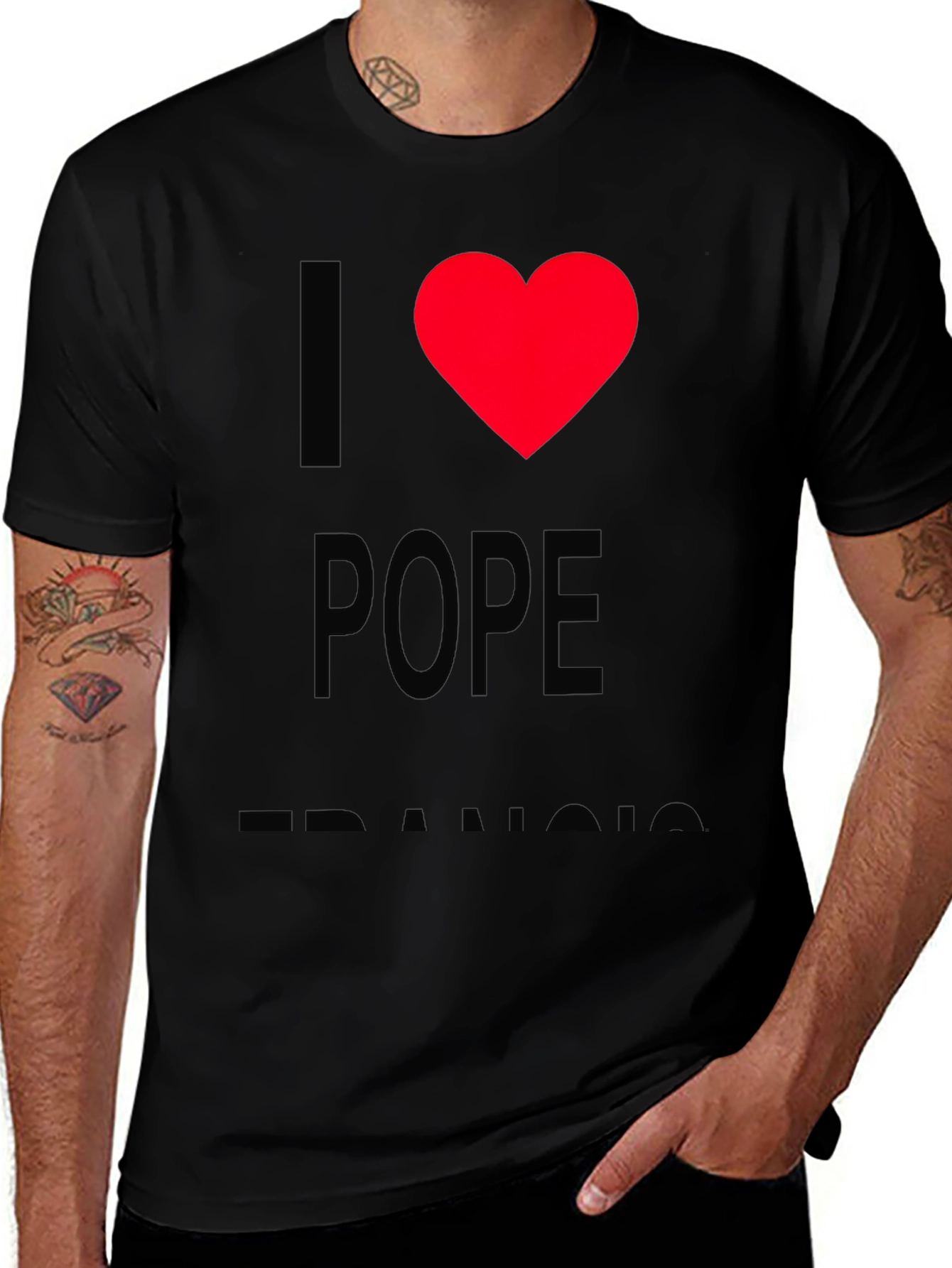 I Heart Pope Francis T-Shirt - Black