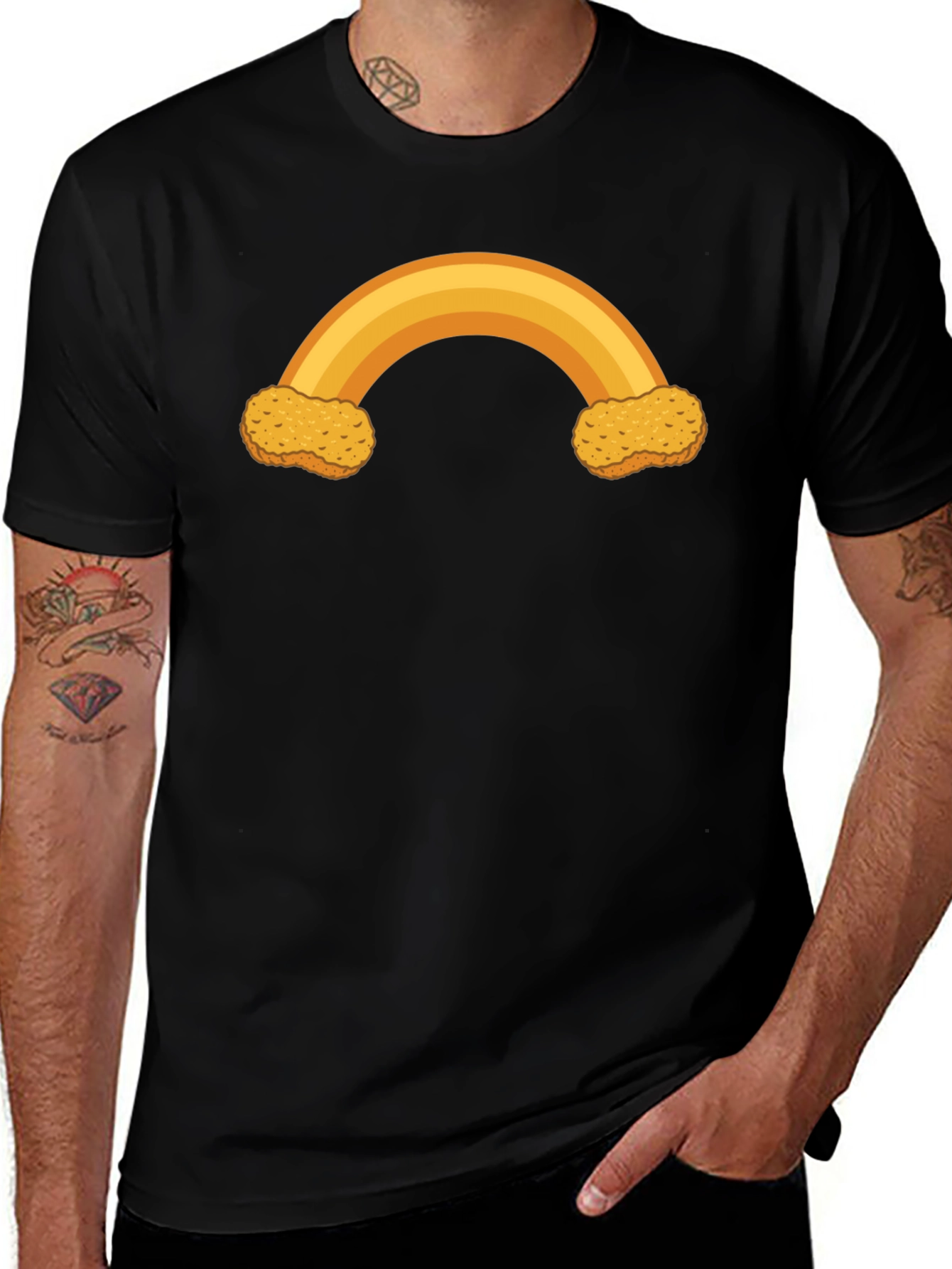 Variant 3 of Nugget Rainbow Graphic T-Shirt - Black