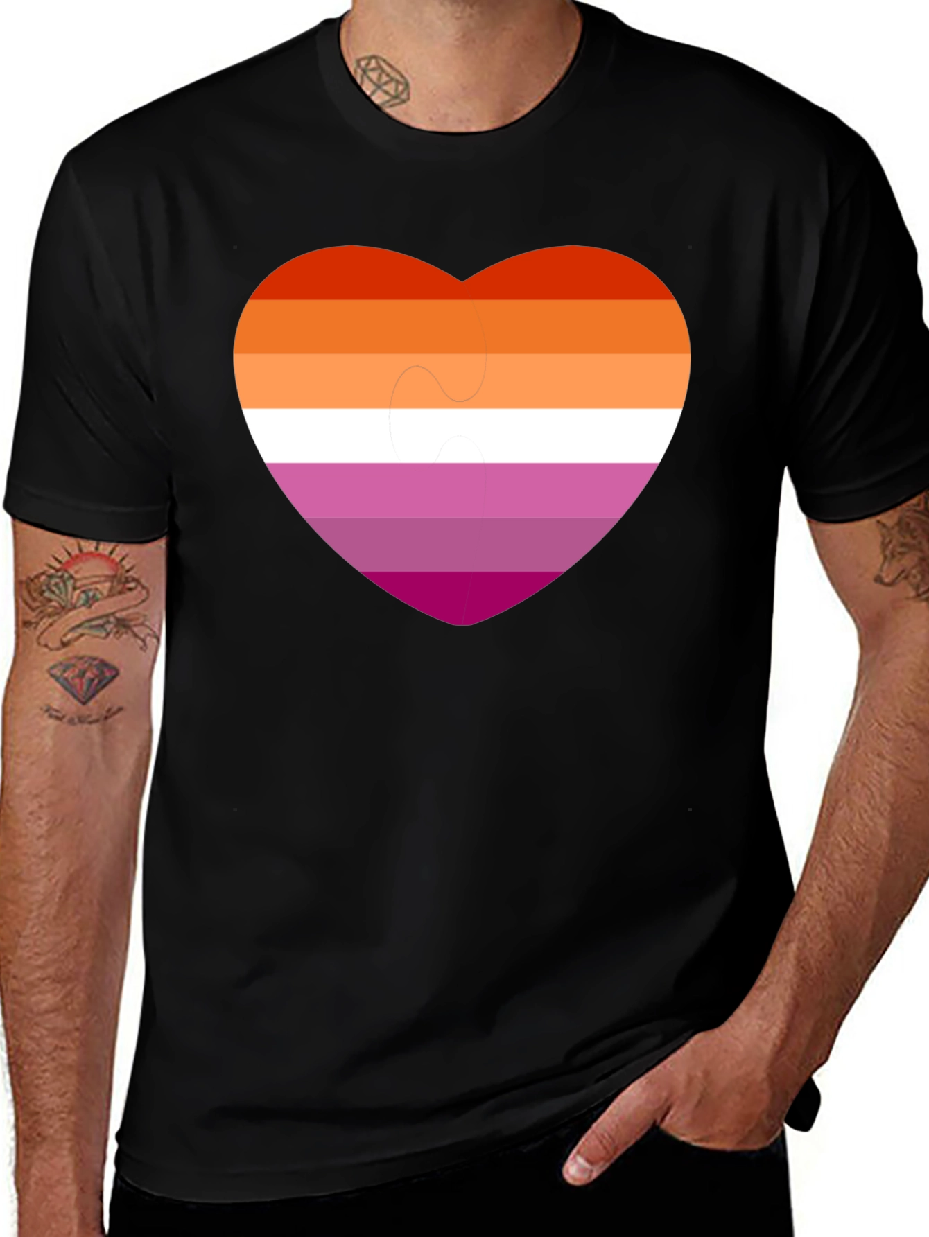 Variant 8 of Lesbian Pride Heart T-Shirt