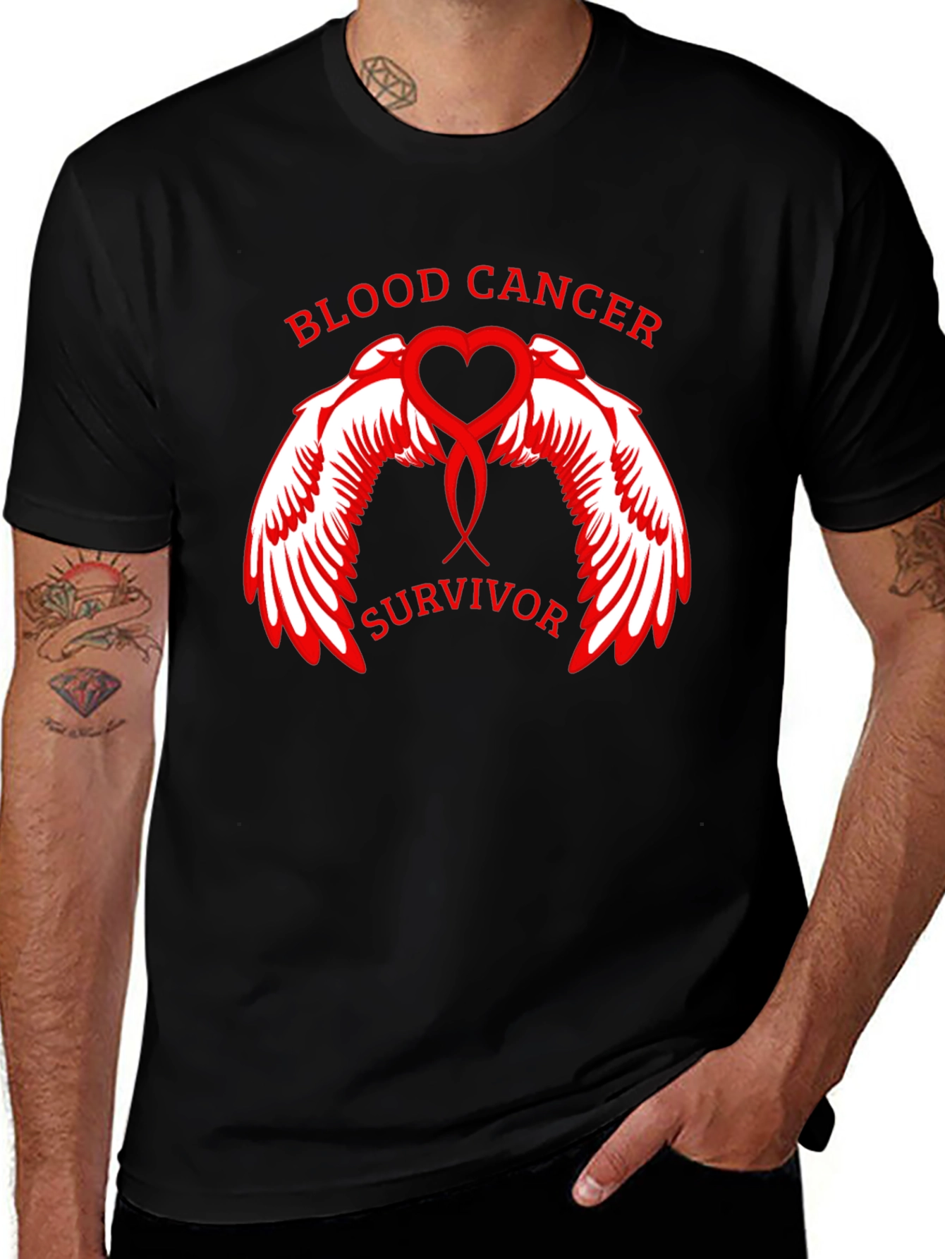 Variant 5 of Blood Cancer Survivor Black T-Shirt