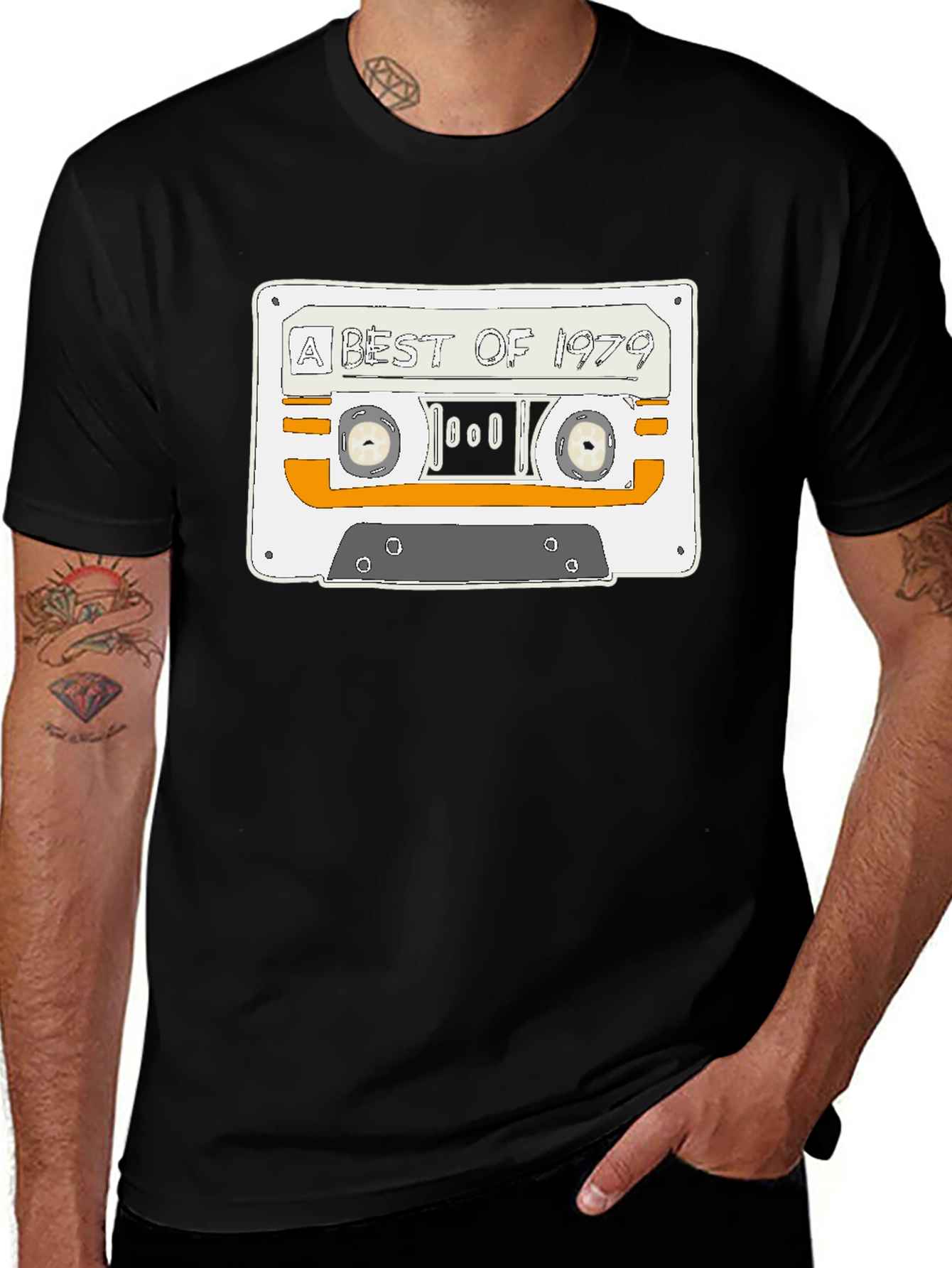 Black Retro 'A Best of 1979' Cassette Tape Black T-Shirt main image