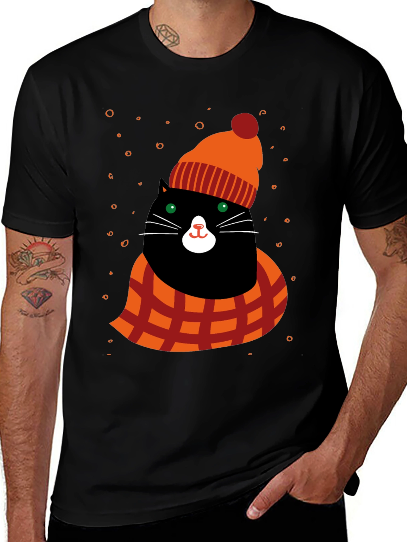 Winter Cat T-Shirt - Festive Holiday Apparel