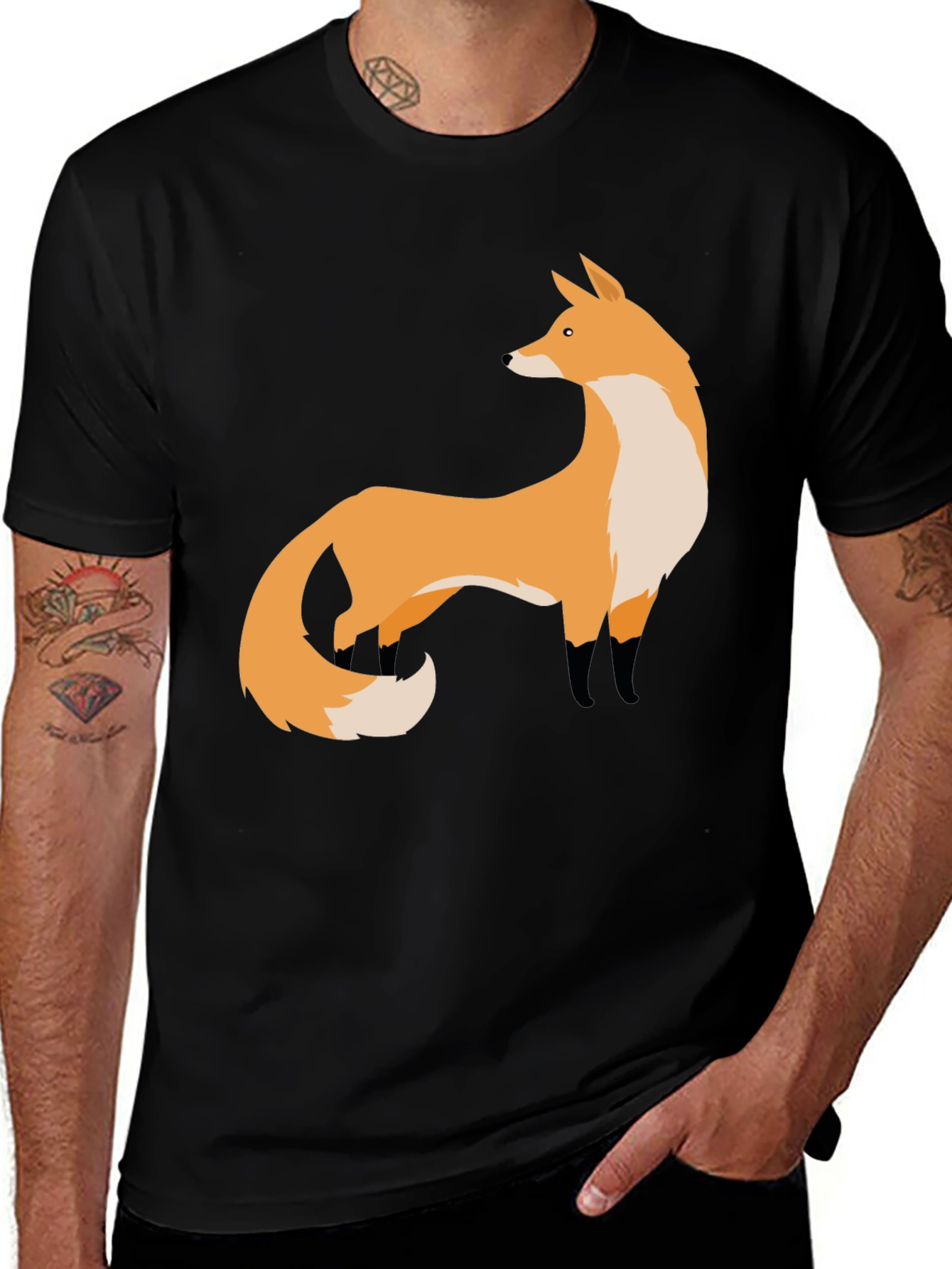Variant 30 of Fox Graphic Black T-Shirt | Stylish Animal Print Tee