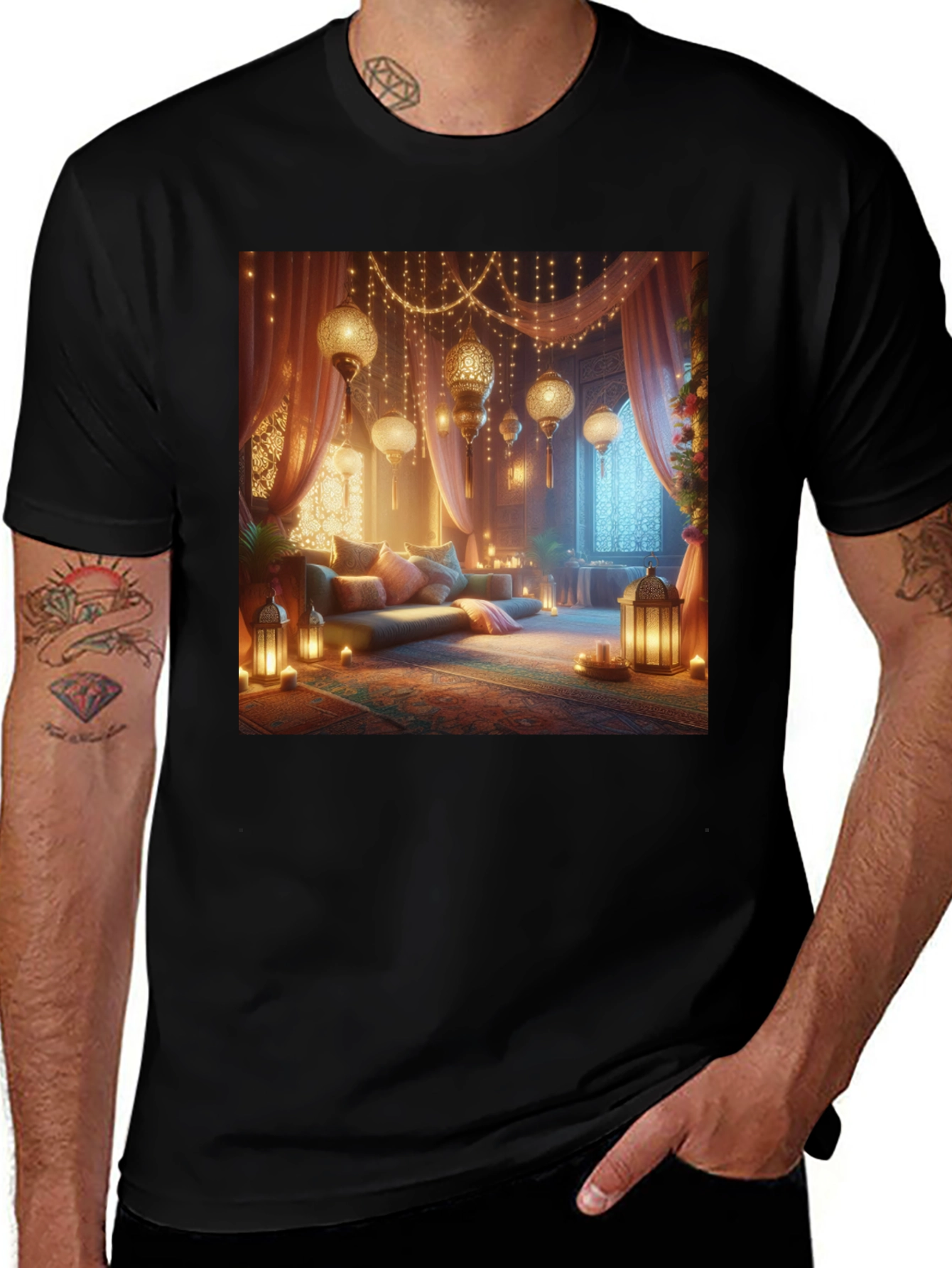 Variant 23 of Ornate Lantern Room T-Shirt