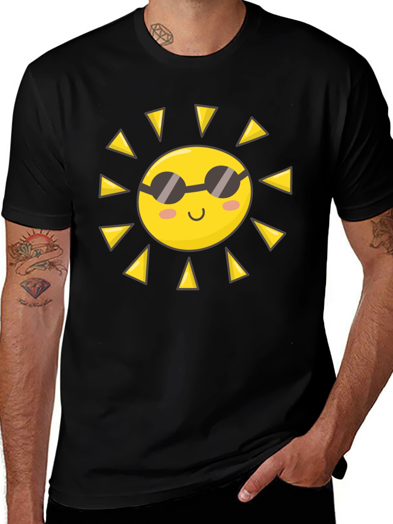 Variant 8 of Cool Sun Graphic Black T-Shirt