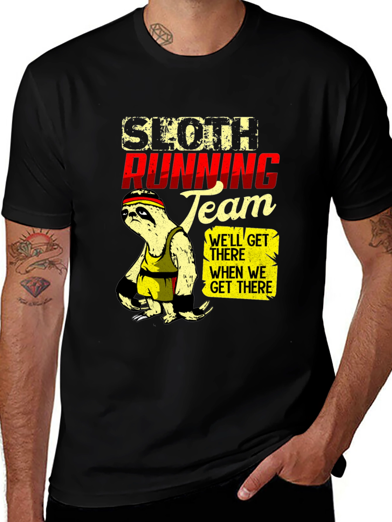 Variant 13 of Sloth Running Team Graphic T-Shirt - Funny, Relaxed Fit
