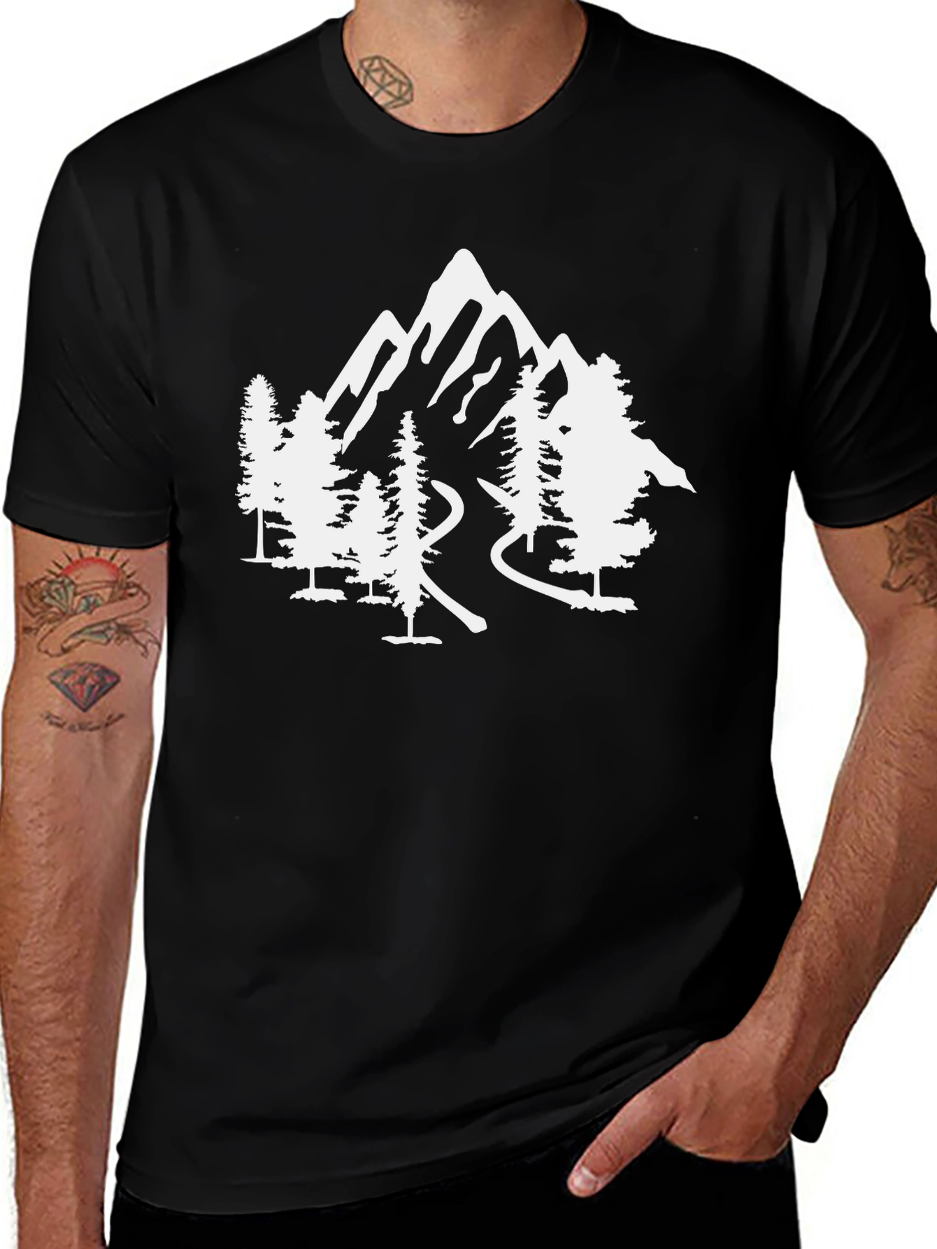 Variant 5 of Mountain Graphic Tee - Nature Adventure Shirt